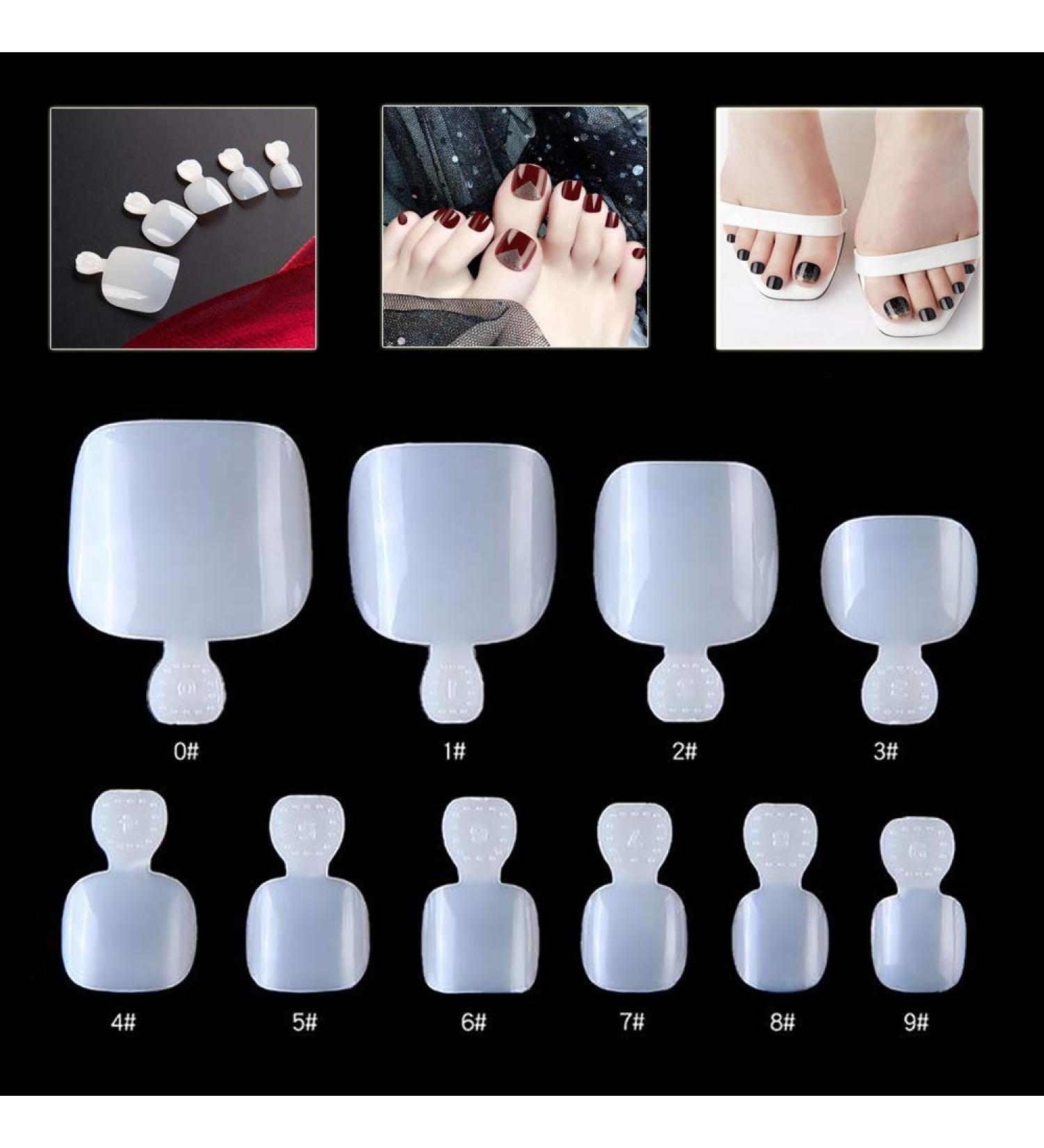 Mwoot 500 Piece Set of Natural Artificial Toenail Tips - DIY Fake Toenails in 10 Sizes | Perfect for Beautiful Toes - Buy Online on GoSupps.com
