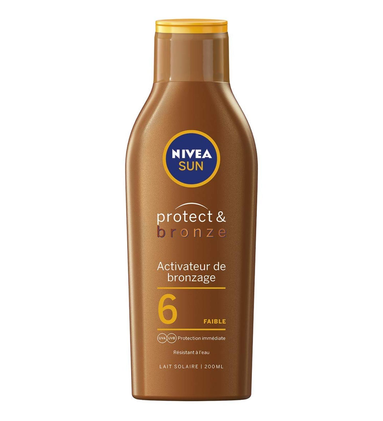 Nivea Sun Protect & Bronze Sunscreen with Browning Activator - LSF 6 200ml Carotene UVA/UVB Protection for Natural Tan - International Shipping Available - Buy Online on GoSupps.com