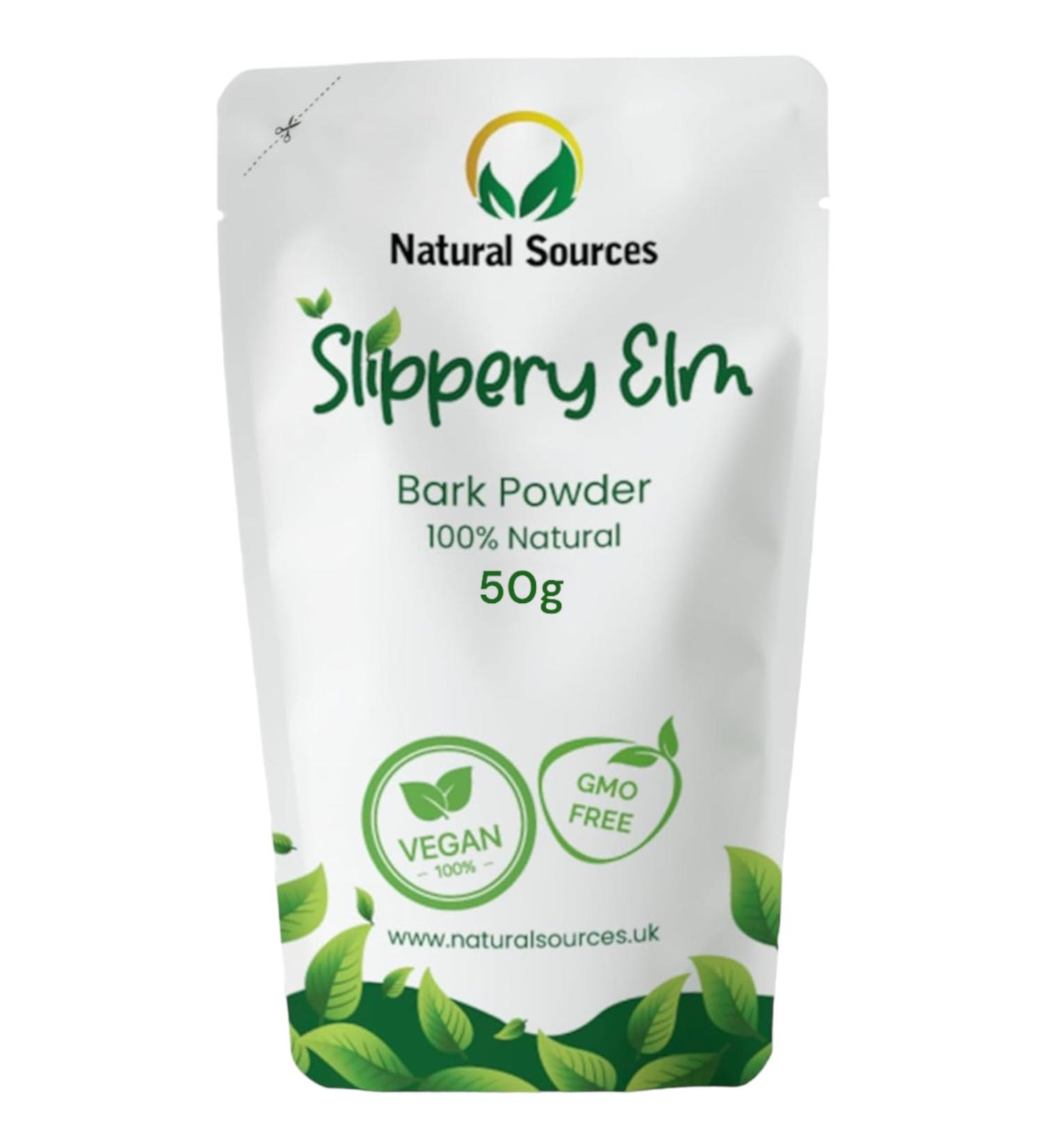 Premium Slippery Elm Bark Powder 100% Natural 50g Size - Vegan/NO GMO/Sustainably Sourced - for Your Family's Health & Wellbeing Naturally - Also Suitable for Pets/Dogs 50 g (Pack of 1) - Buy Online on GoSupps.com