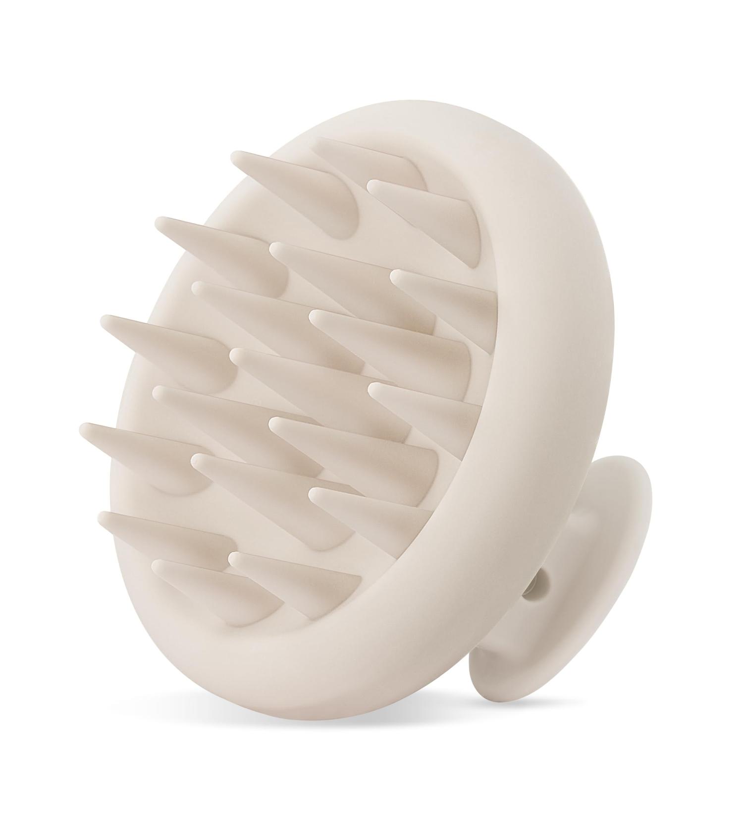 Heeta Scalp Massage Brush | Silicone Hair Brush for Wet & Dry Use | Soft Bristles | Oatmeal Color | Enhance Hair Health - Buy Online on GoSupps.com