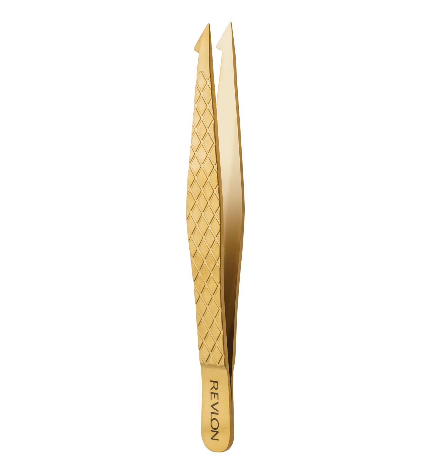 Revlon Gold Series Titanium Coated Tweezer - Slant and Point Tip for Maximum Durability - Buy Online on GoSupps.com