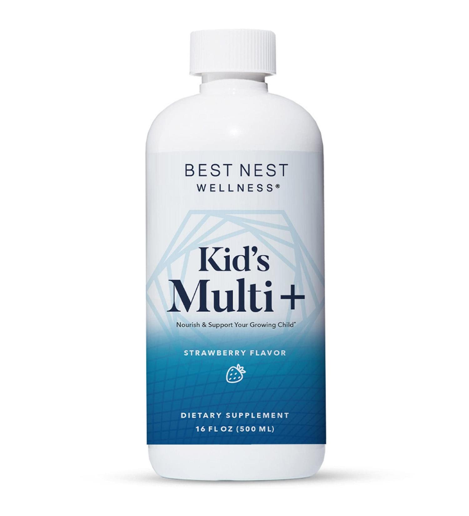 Daily Bird Multi+ Kids Liquid Multivitamin with Methylfolate & Methylcobalamin | Natural Whole Food Blend, Prebiotics, immune Support | Non-GMO, Gluten Free | Strawberry Flavor - 16 Fl Oz - Buy Online on GoSupps.com