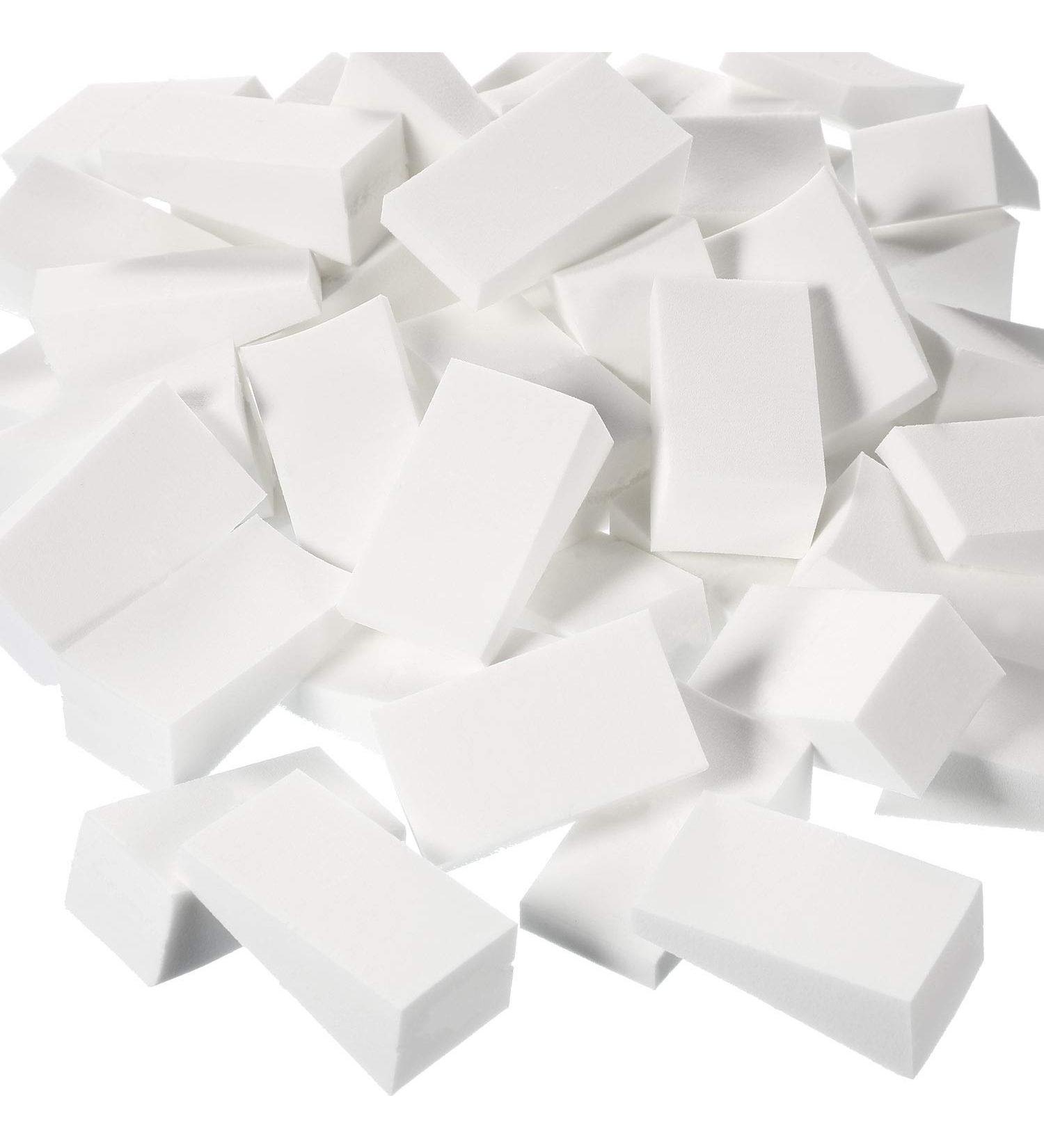 100 Pieces Latex Makeup Foam Wedges | Cosmetic Sponges for Foundation | Beauty Tools (White) - Buy Online on GoSupps.com