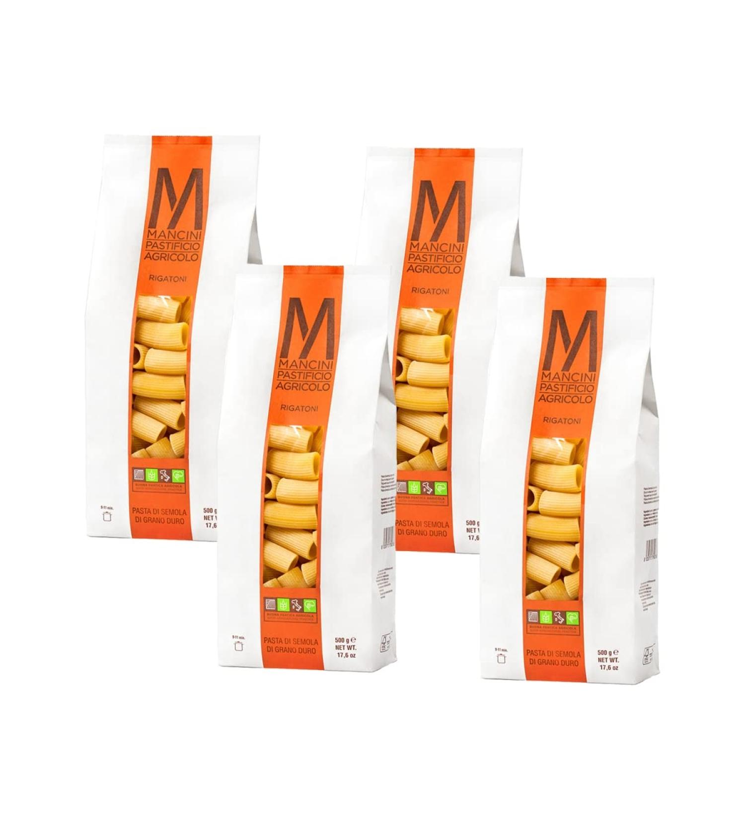 Mancini Pastificio Agricolo Rigatoni 2 kg 4 packs of 500 gr - Buy Online on GoSupps.com