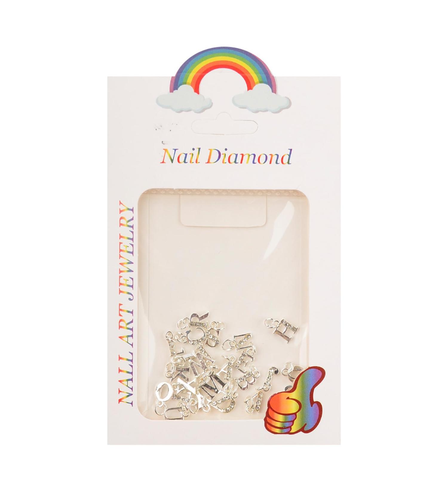 FEIlei 26Pcs Pierced Hoop Alphabets 3D Nail Art Charms A-Z Dangle Letter Nail Decors - Buy Online on GoSupps.com