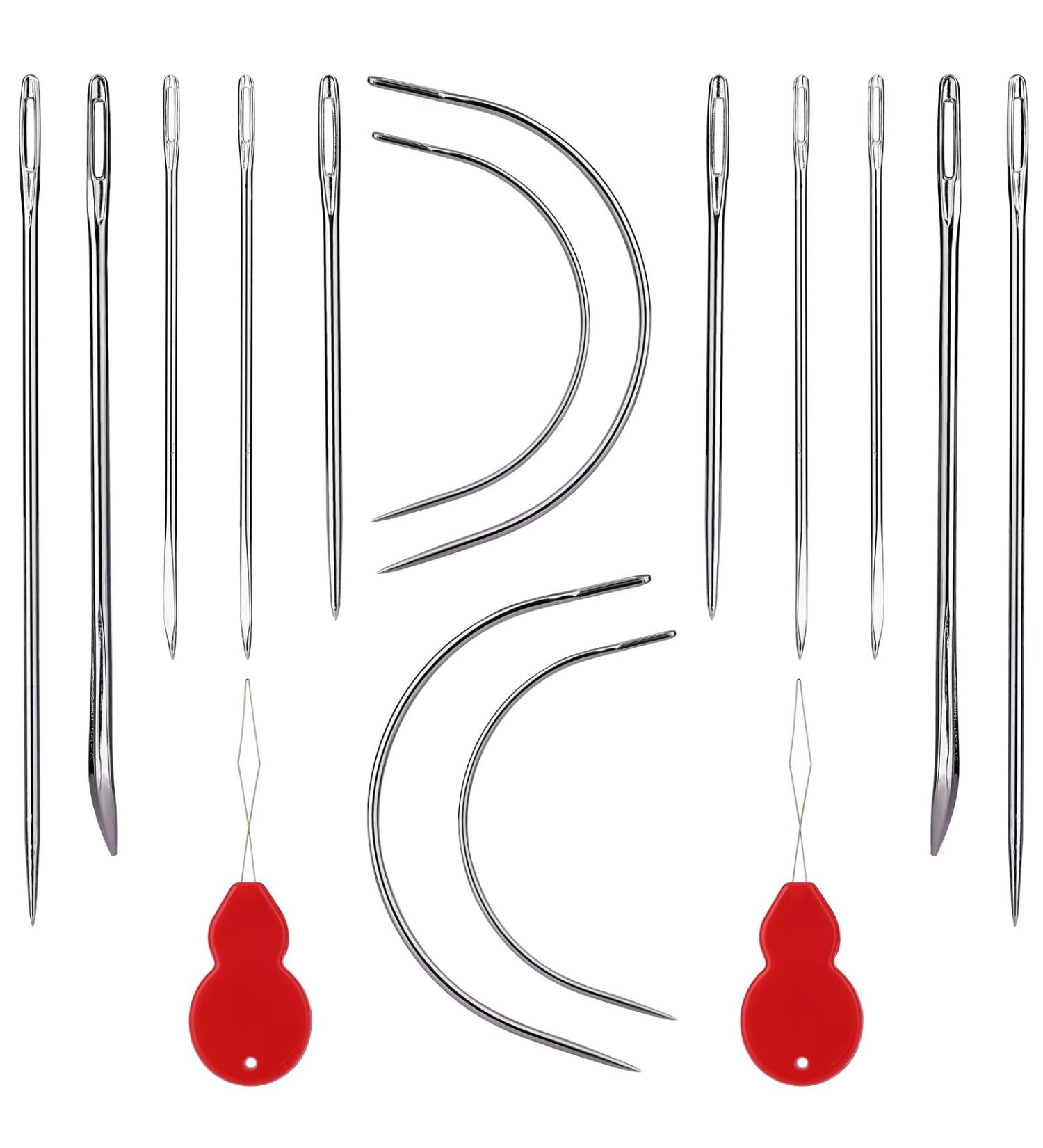 Savita 14pcs Sewing Needles Set with Multiple Styles and 2pc Needle Threaders - Ideal for Embroidery, Upholstery, Leather, and Canvas Repair - Buy Online on GoSupps.com