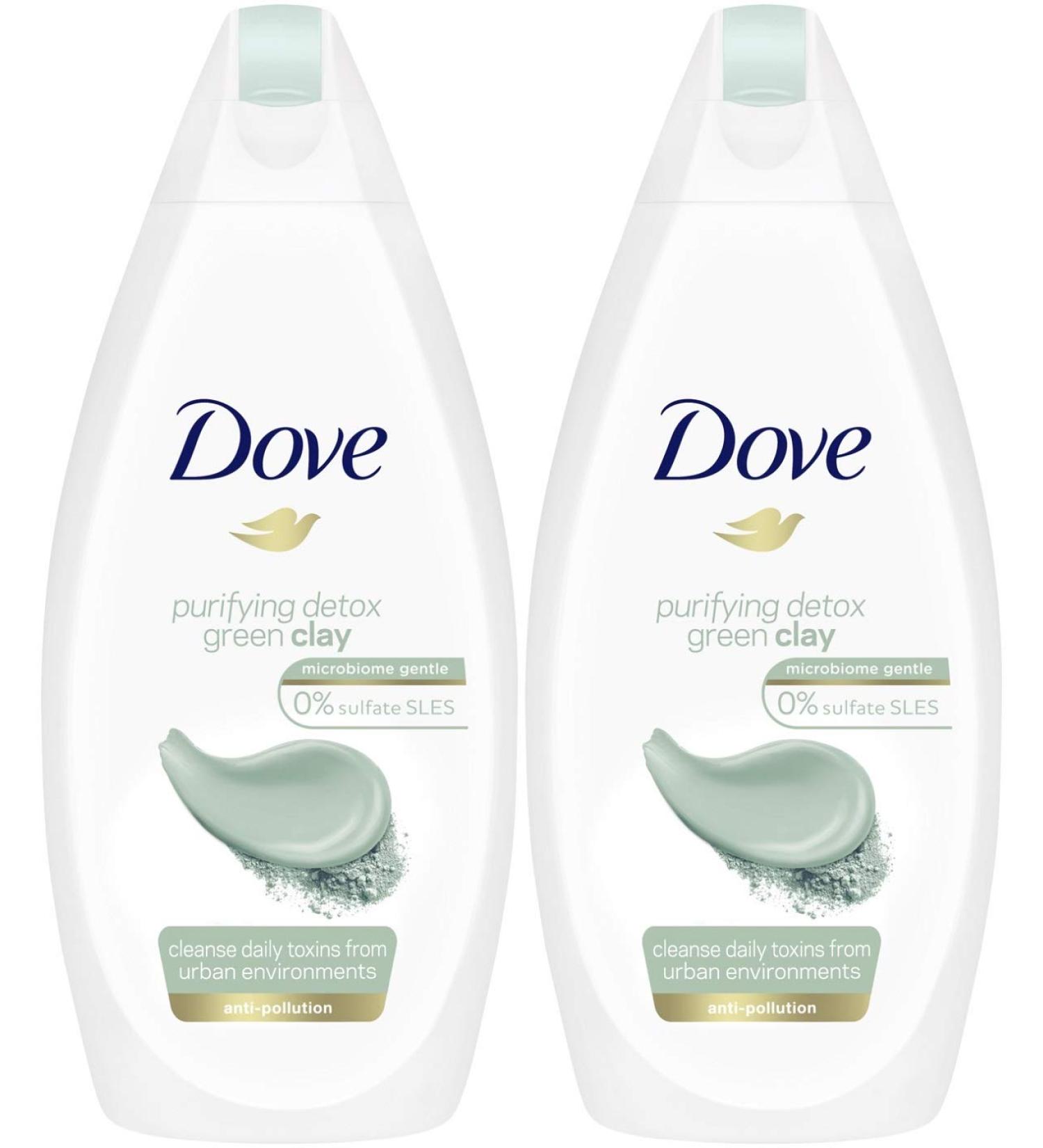 Dove Purifying Detox Green Clay Body Wash 16.9 Ounce / 500 Ml (Pack of 2) International Version