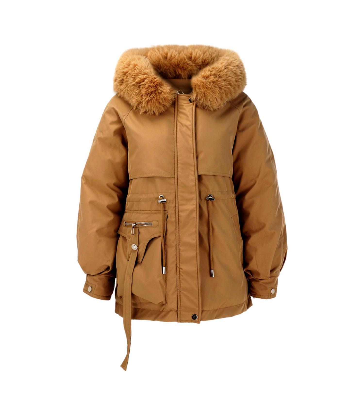 Buy Hehiy Ladies Winter Coat - Warm Quilted Long Hooded Fleece Jacket in White & Black | Stylish Women's Outerwear Sizes XS-XXL - Buy Online on GoSupps.com
