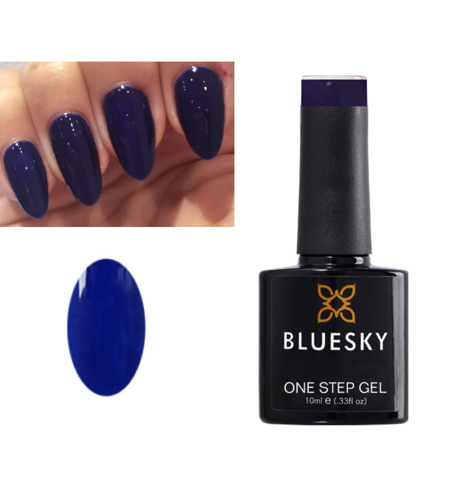 Bluesky One Step Neon BLUE Midnight Navy Blue Nail Gel Polish UV LED Soak Off OS272 10ml - Buy Online on GoSupps.com