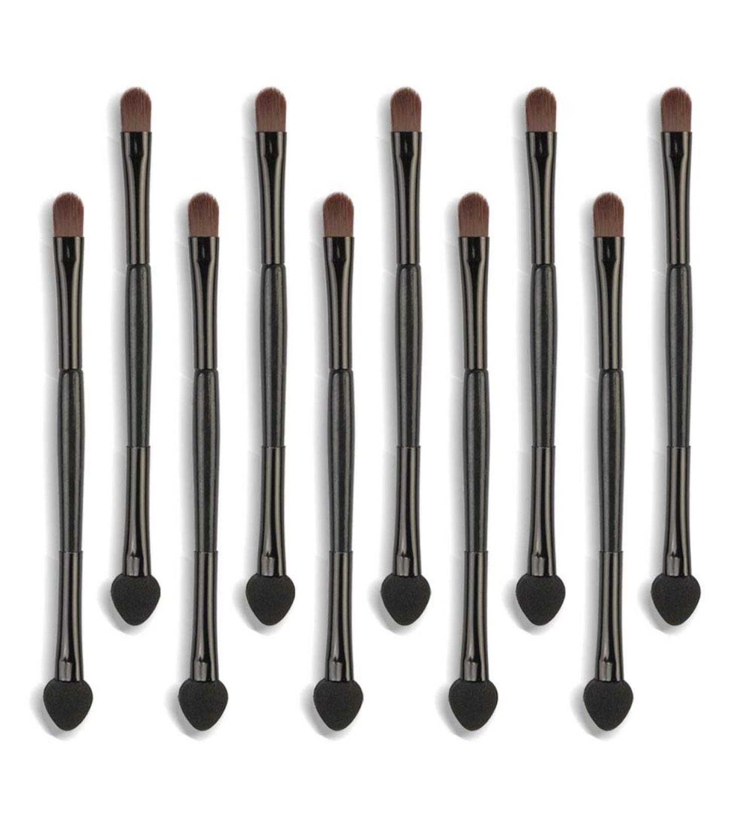 10pcs Makeup Brush Eye Shadow Applicator Beauty Tools for Double-Headed Brush Black Pole Eyelashes Cosmetic Tool - Buy Online on GoSupps.com