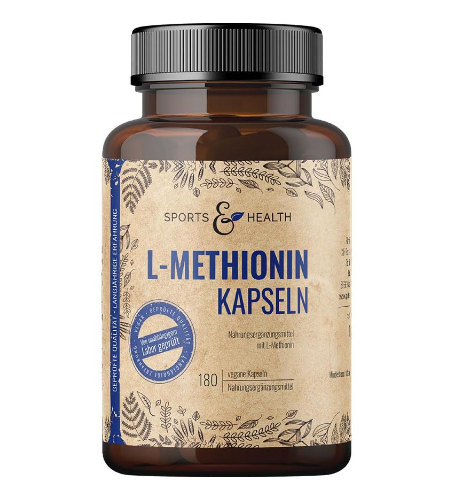 L-Methionine Capsules 500mg - 180 Vegan Capsules - Lab Tested Additive-Free Quality in Germany - Boost Your Health! - Buy Online on GoSupps.com