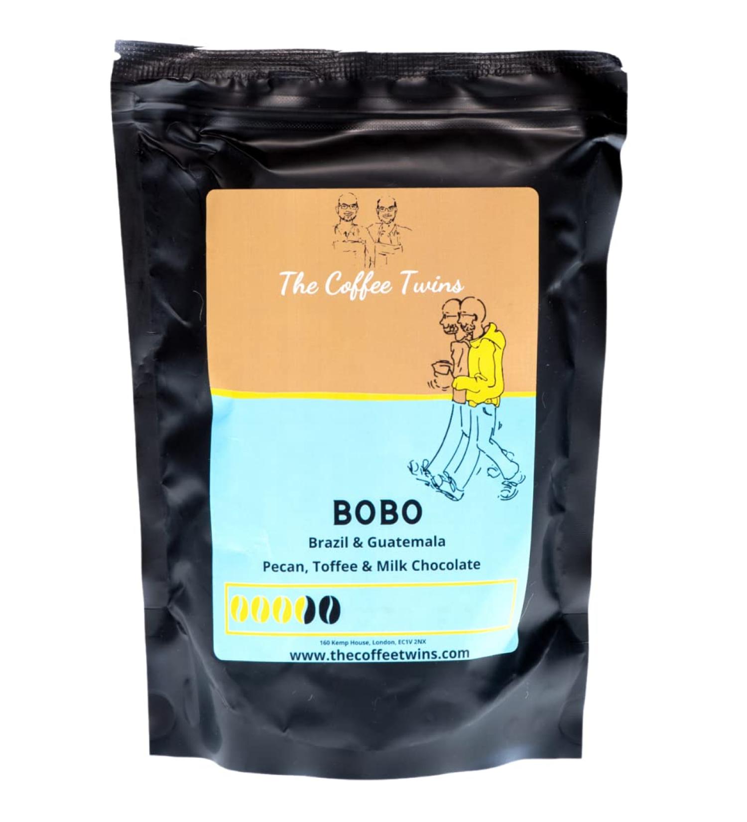 The Coffee Twins - Bobo 1kg - Ethical Speciality Coffee Beans - Freshly Roasted - Brazil Guatemala Blend - Whole Beans - 100% Arabica - Roasted in the UK - Buy Online on GoSupps.com