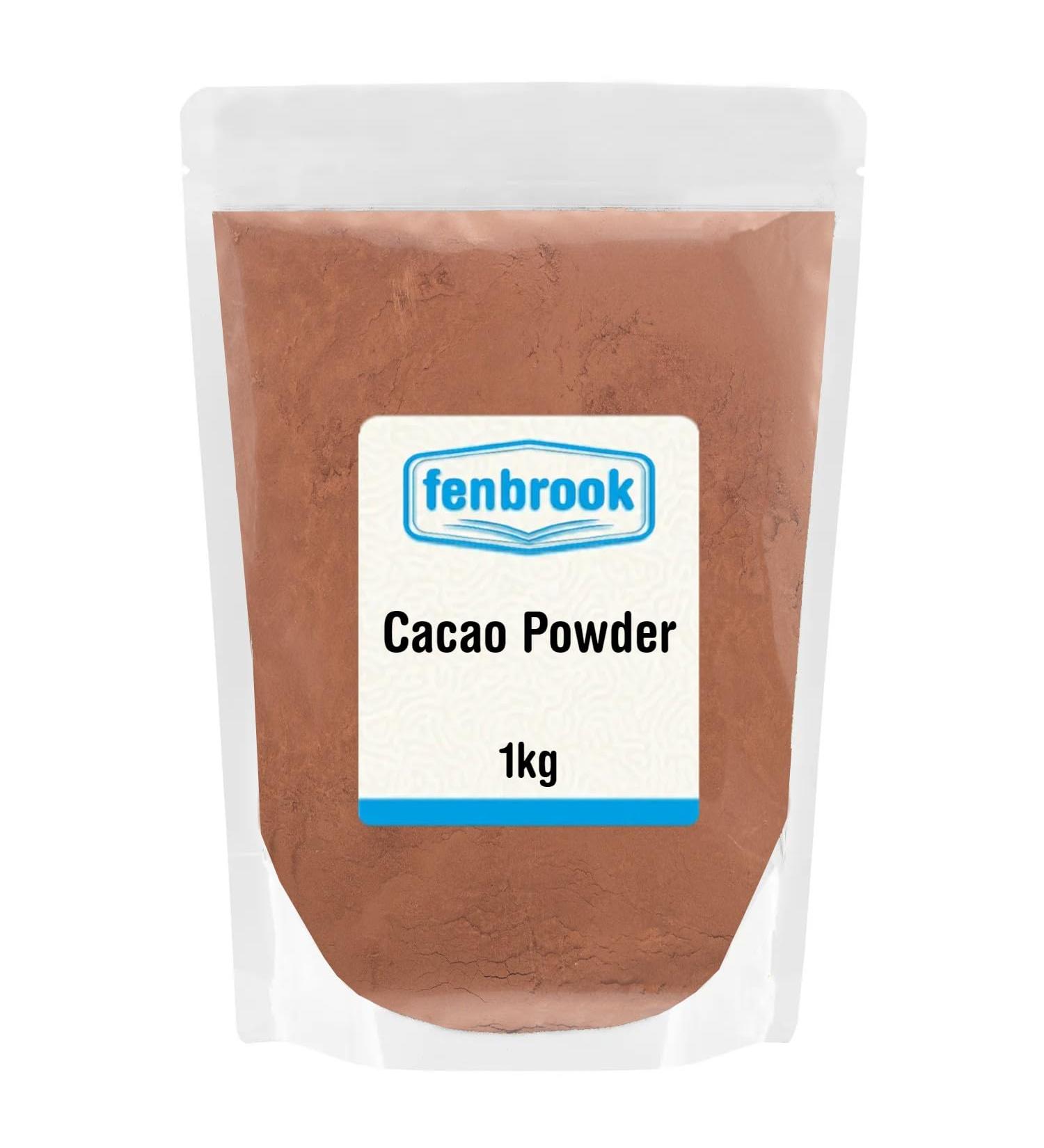 Cacao Powder 1kg by Fenbrook - Unsweetened Cocoa Powder with Rich Chocolate Flavour Perfect for Baking Smoothies and Hot Cocoa