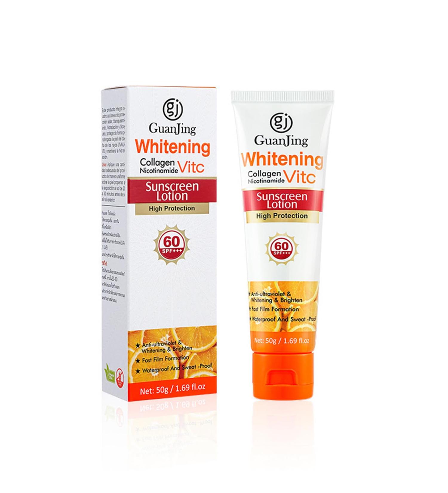 Sunscreen Spf60 Sunscreen Lotion Vitamin C Suncream Sun Block - Outdoor Refreshing UV/UVB Protection Sunscreen Lotion for Face/Body with Collagen & Nicotinamide Face Moisturiser for All Skin Types - Buy Online on GoSupps.com