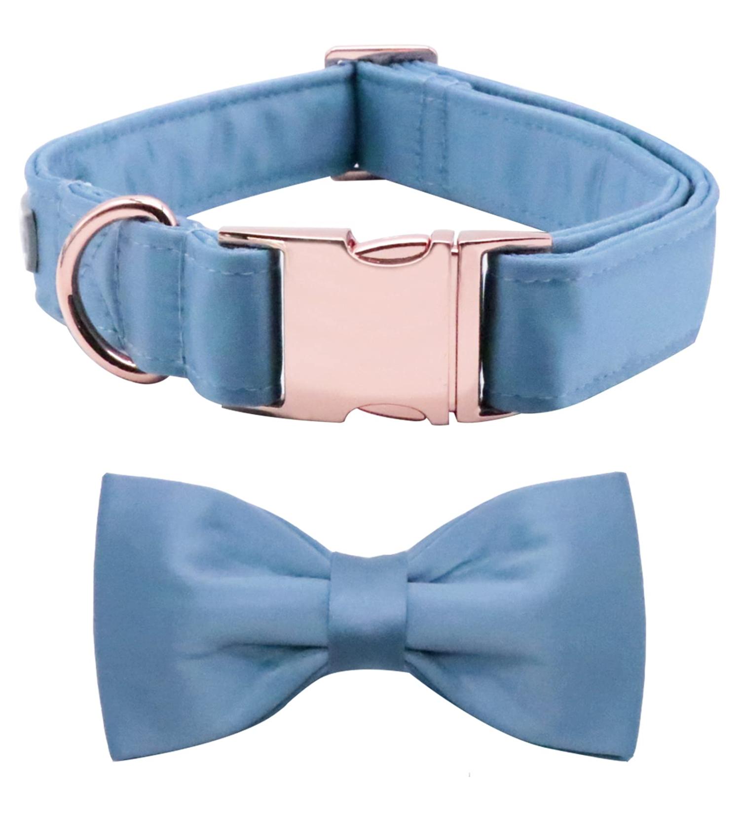 Buy Lionet Paw's Silk Blue Dog Collar with Removable Fly - Comfortable Large Dog Collar (Neck 40-60cm) - International Shipping Available - Buy Online on GoSupps.com