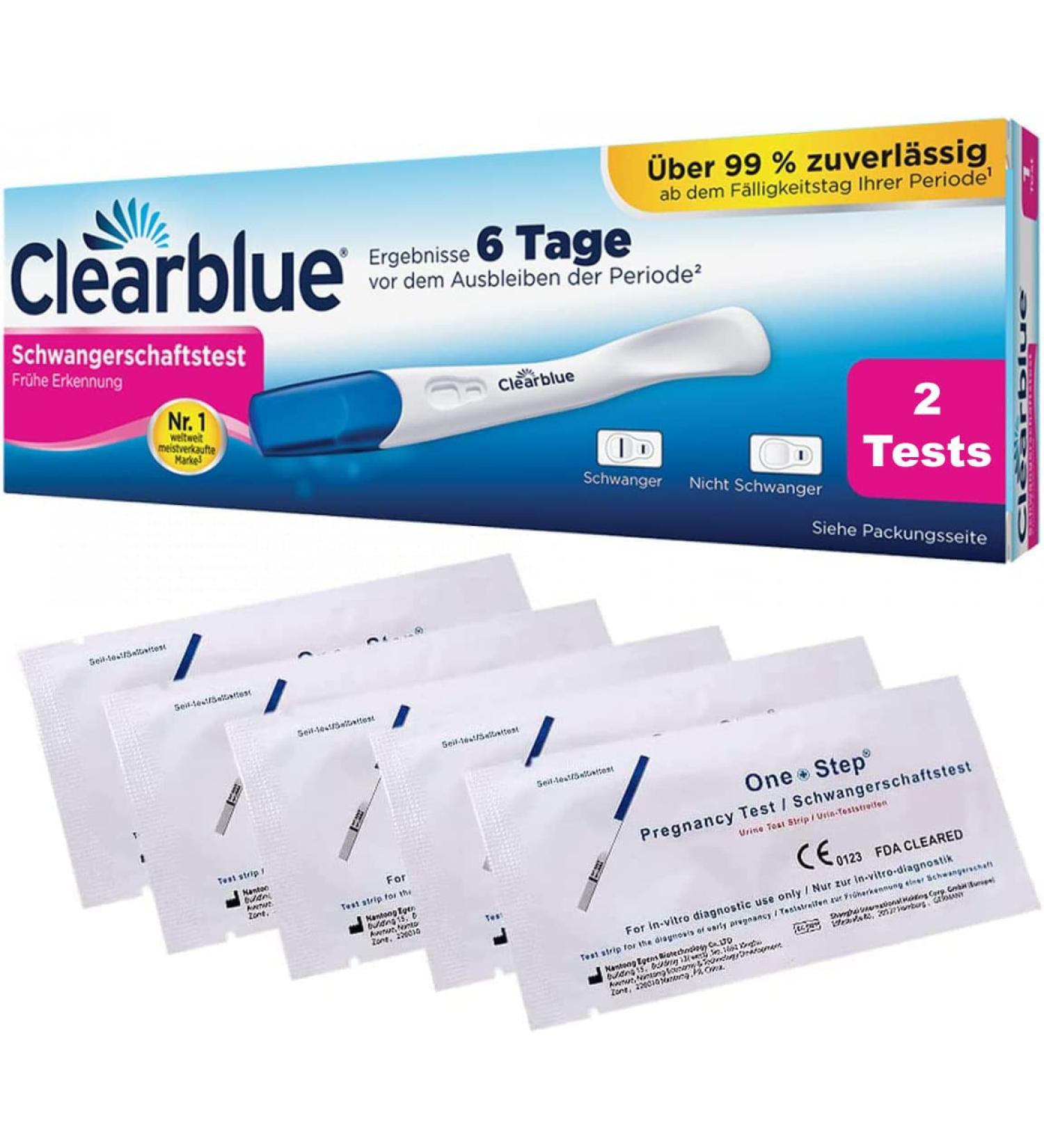 Clearblue Early Detection Pregnancy Test 10 miu/ml - 2 Pack + 5 Tests 25 miu/ml | Fast & Accurate International Shipping - Buy Online on GoSupps.com