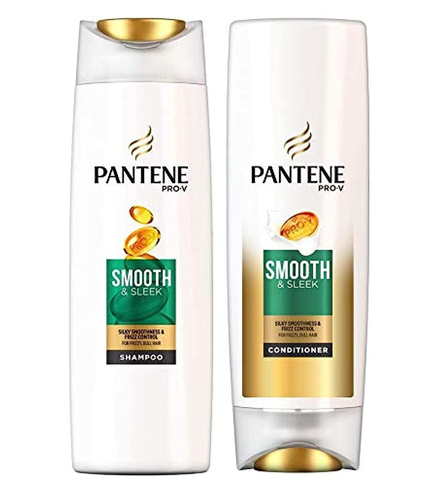 Pantene Pro-V Smooth & Sleek Shampoo and Conditioner Set 500ml and 350ml - Buy Online on GoSupps.com