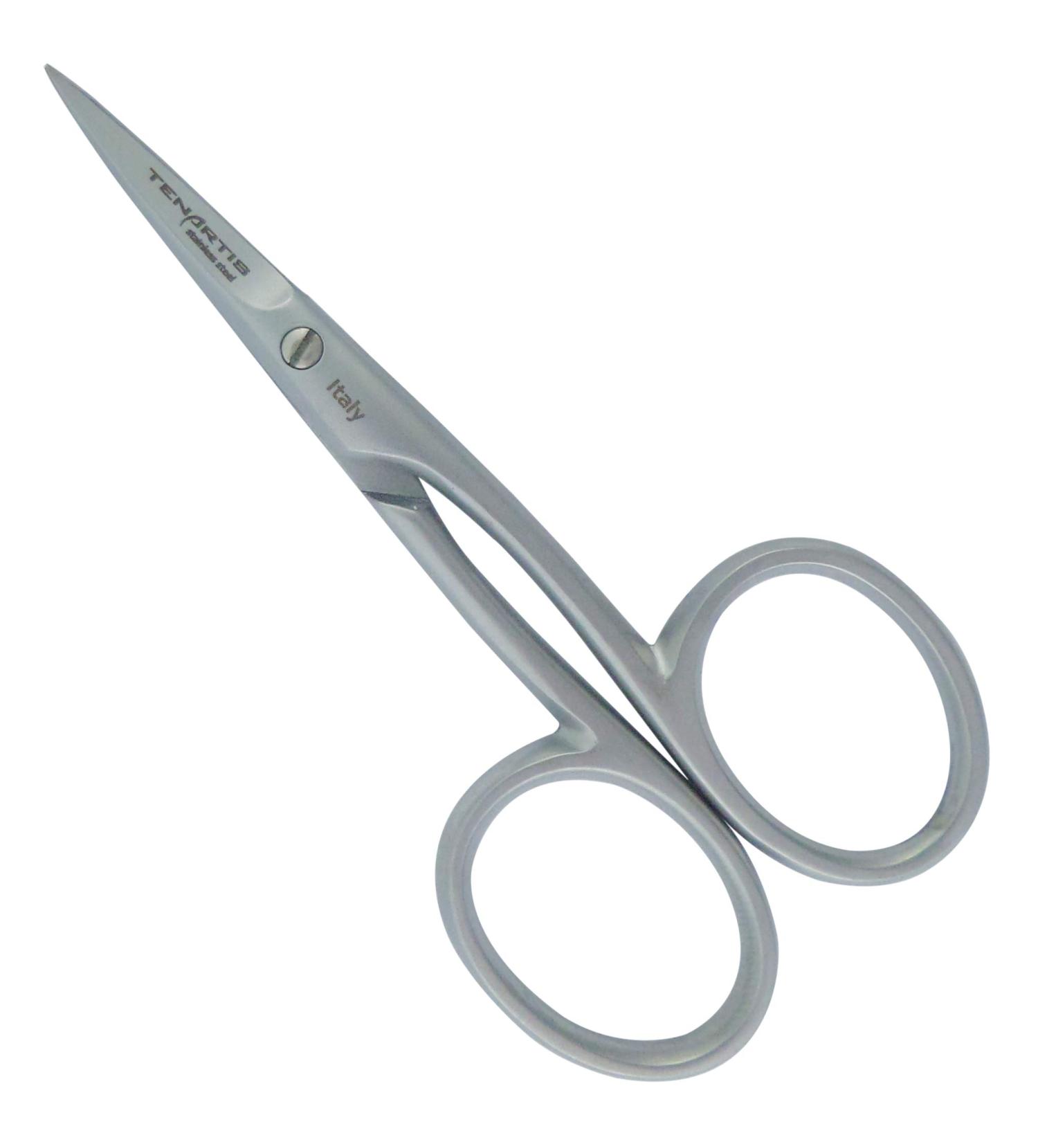 Stainless Steel Curved Scissors for Nail Cuticle and Embroidery - Tenartis Made in Italy
