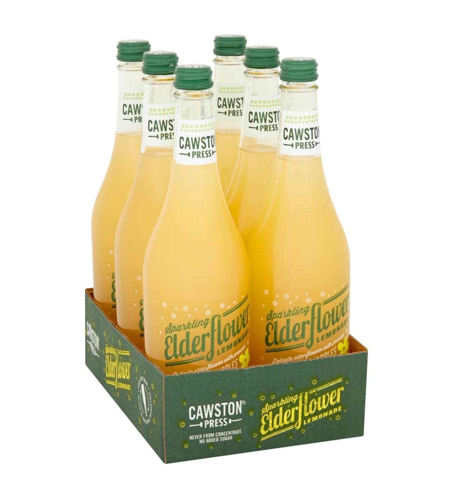 Cawston Press Sparkling Elderflower Lemonade Drink - 6 x 750ml Glass Bottles - No Sugar/Sweeteners/Artificial Colors/Preservatives - Buy Online on GoSupps.com