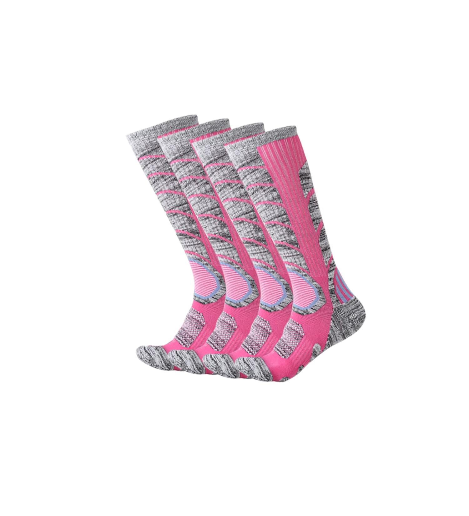 XIKUN Ski Socks | Men Women | Warm High Performance Winter Sport Socks | 4-12 Men, 5-13 Women | 4-Pack Pink - Buy Online on GoSupps.com