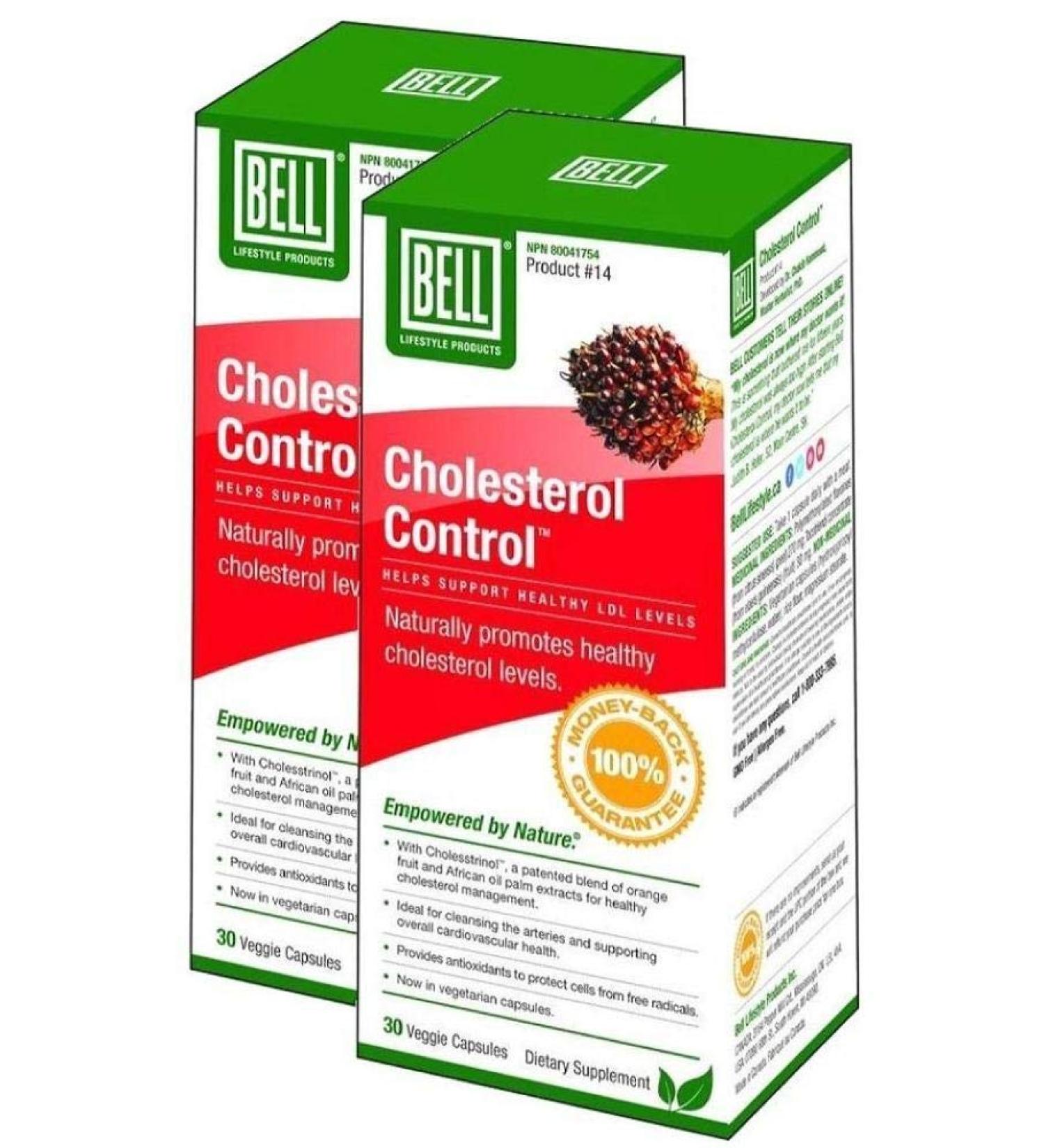 Bell Cholesterol Control - Cholesterol Health Supplement - Proprietary Blend For Women and Men 2-Pack 30 count (Pack of 2)