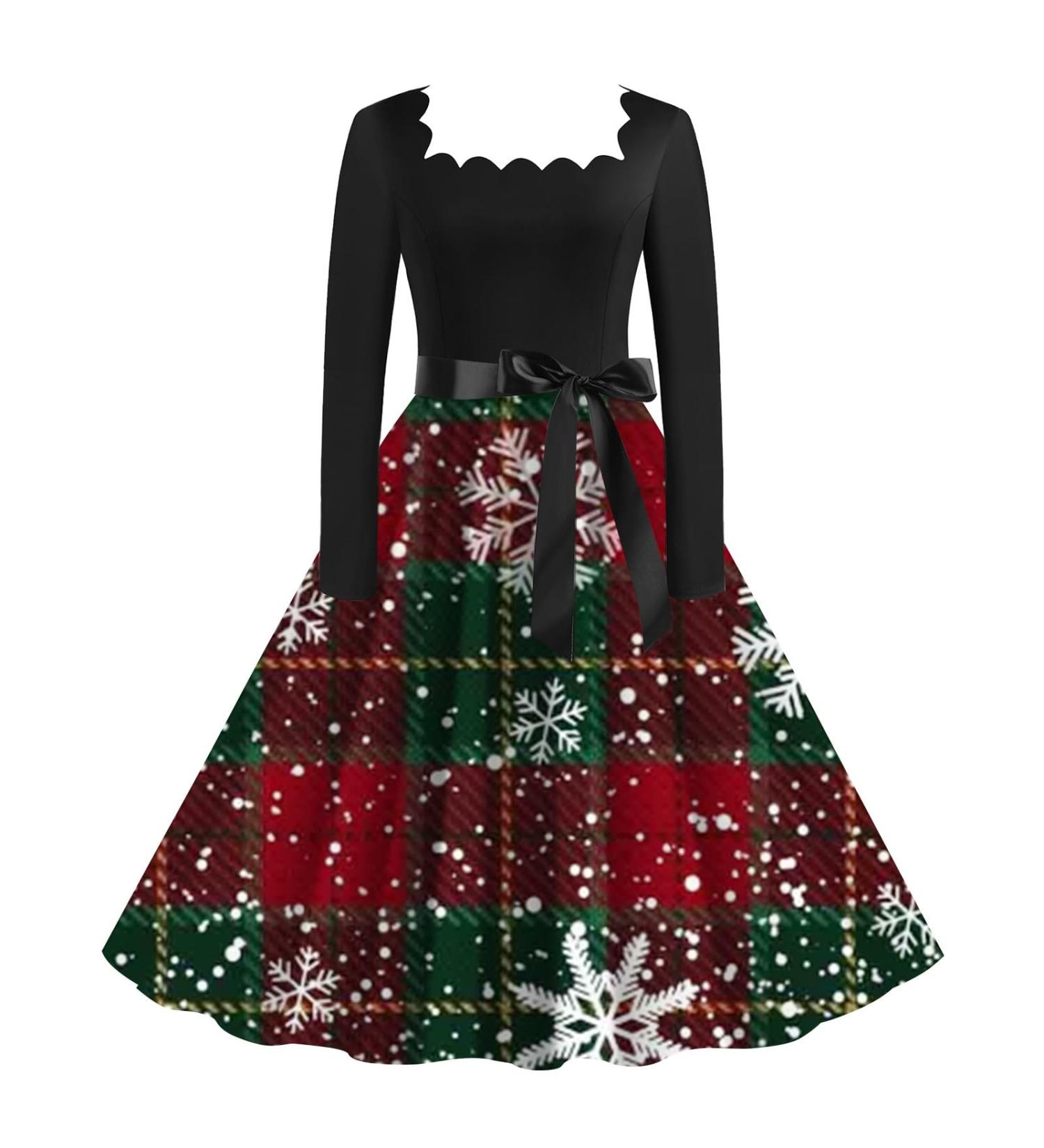 Hanxiulin Christmas Dress for Women | Retro Classy Hoodie Sweatshirt Jumper - Autumn Winter Casual Style - Buy Online on GoSupps.com