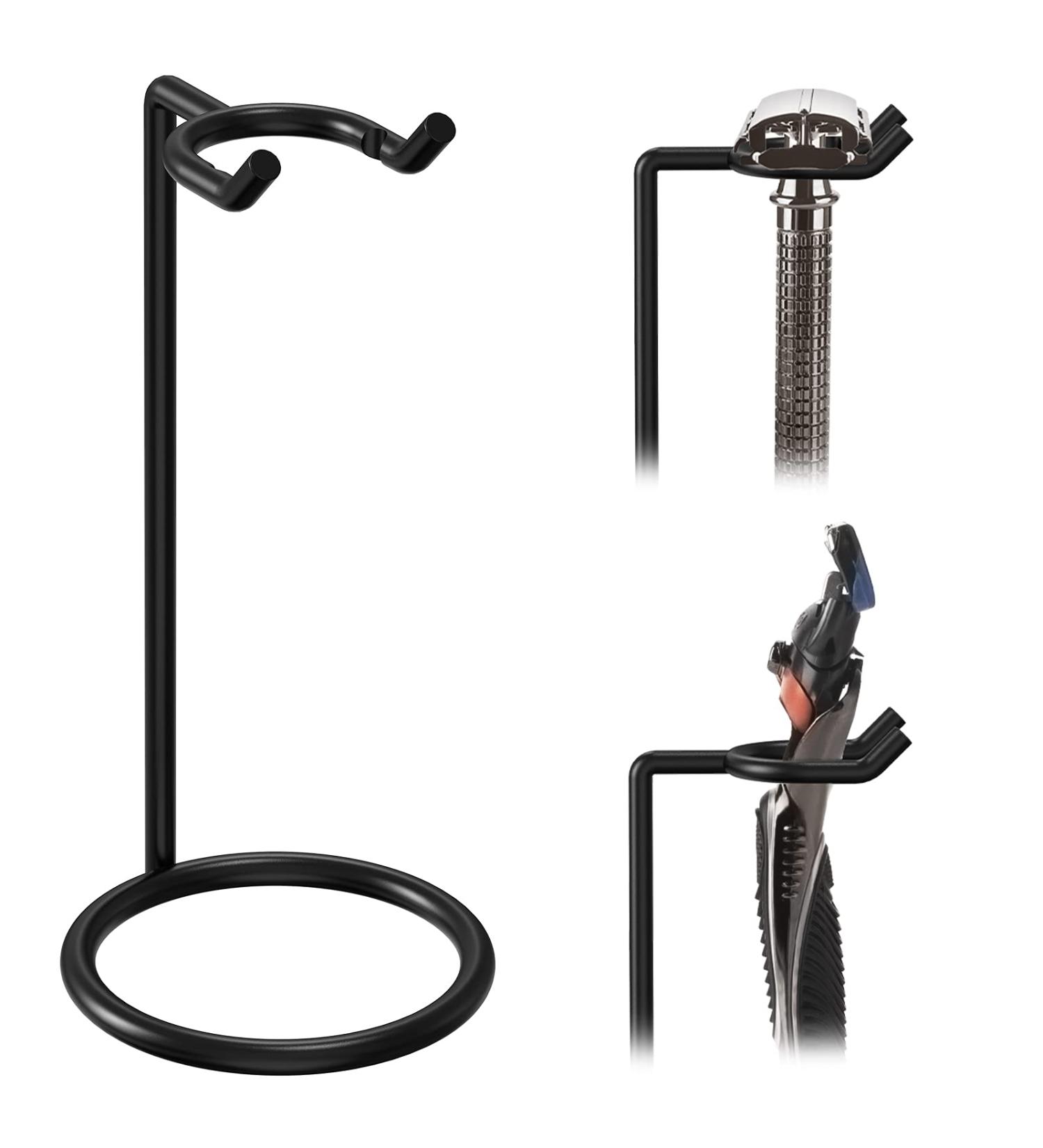 Linkidea Stainless Steel Safety Razor Stand | Shaving Brush Holder for Men | Fusion 5 Proshield & Proglide, Mach 3 Compatible | Deluxe Shaving Holder Base (Black) - Buy Online on GoSupps.com