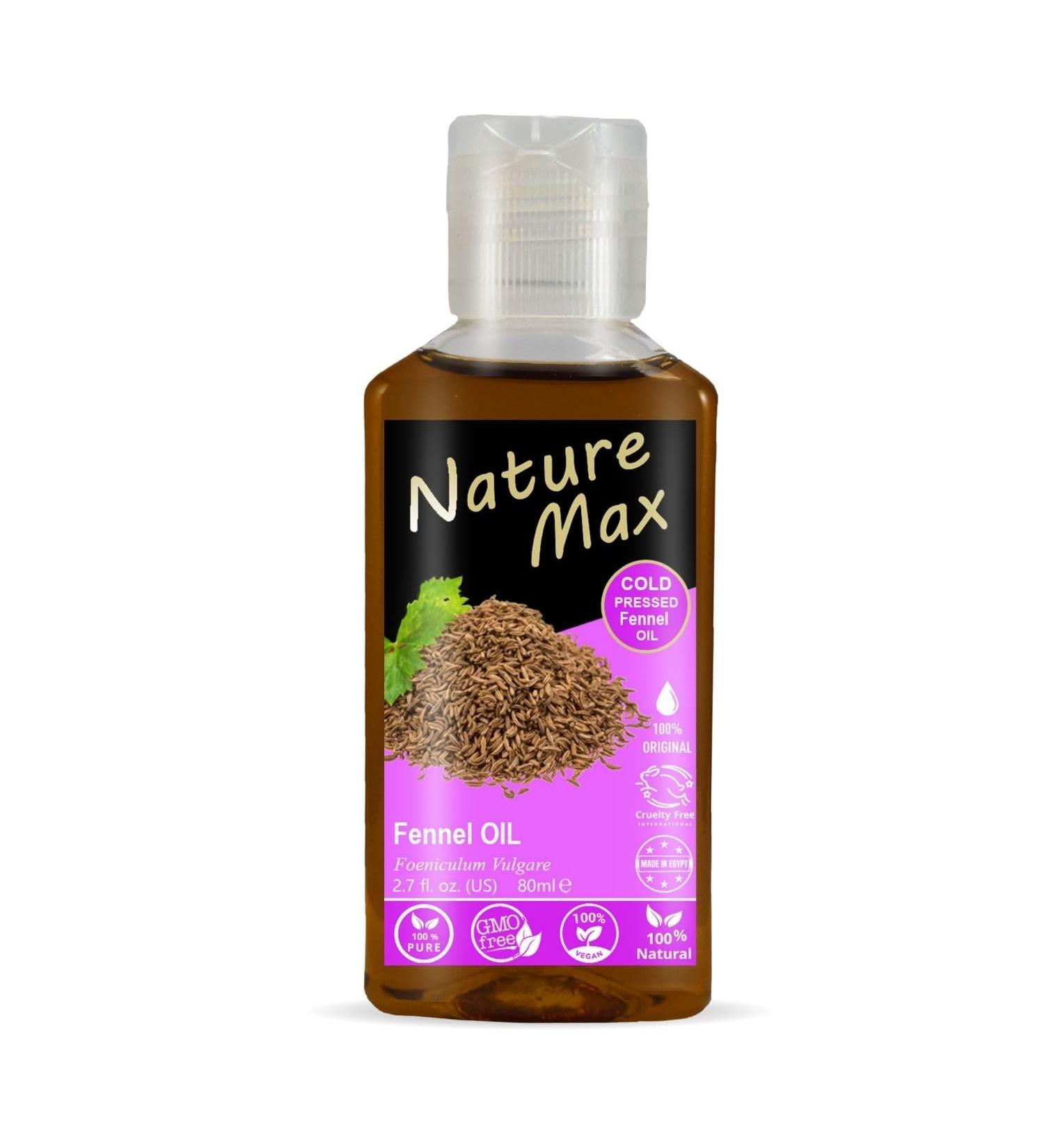 Nature Max Fennel Oil Pure Natural Cold Pressed Premium Egyptian Undiluted Egypt Arab for Hair & Skin No Additives Non GMO Kosher Halal (1 Pack 2.70 oz / 80 ml)  - Buy Online on GoSupps.com