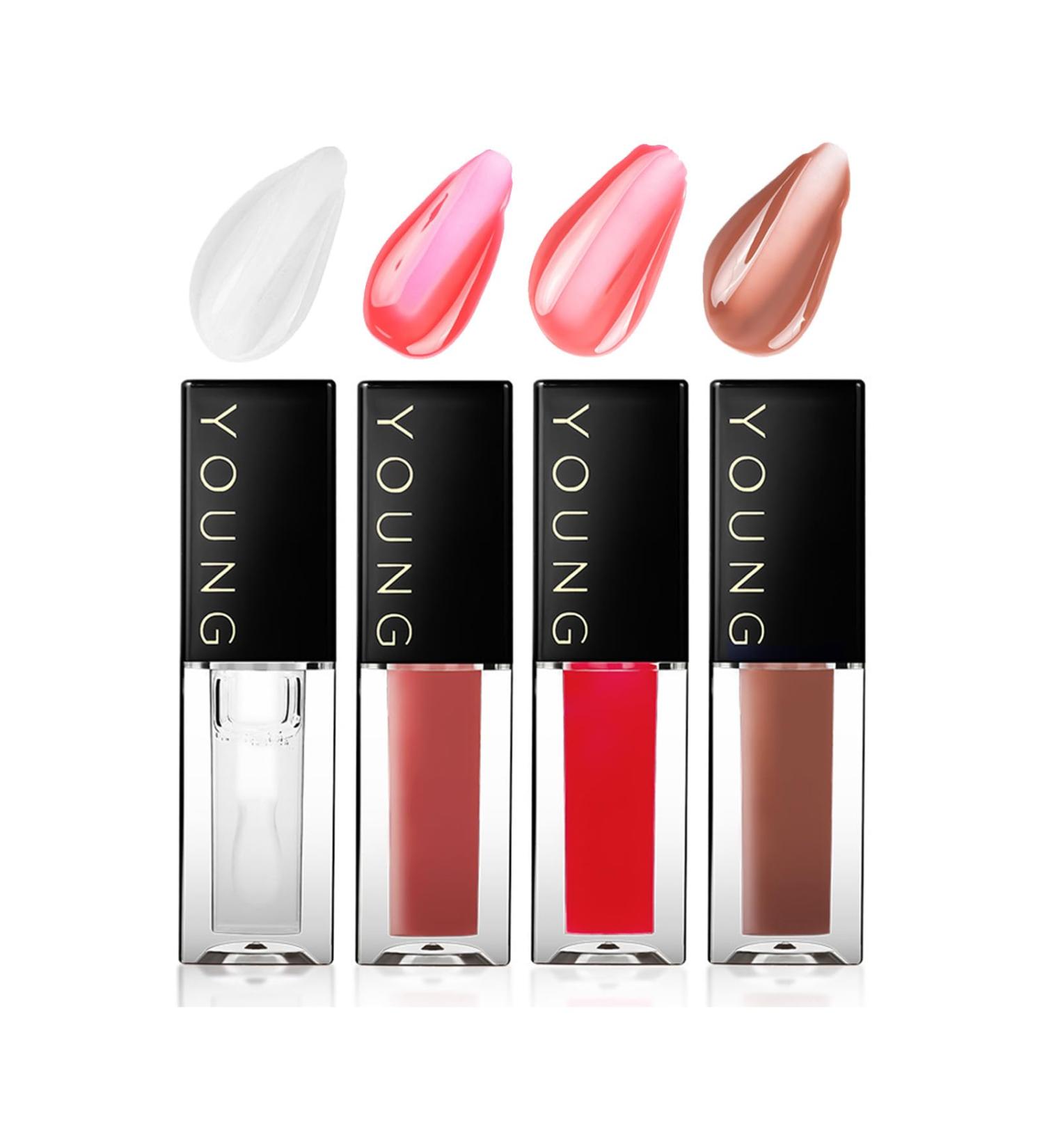 Mirror Lip Oil Set - 4PCS No-Sticky Gloss Lip Balm Nourishing Transparent Tinted Lip Care & Long Lasting Shine for Women - Buy Online on GoSupps.com
