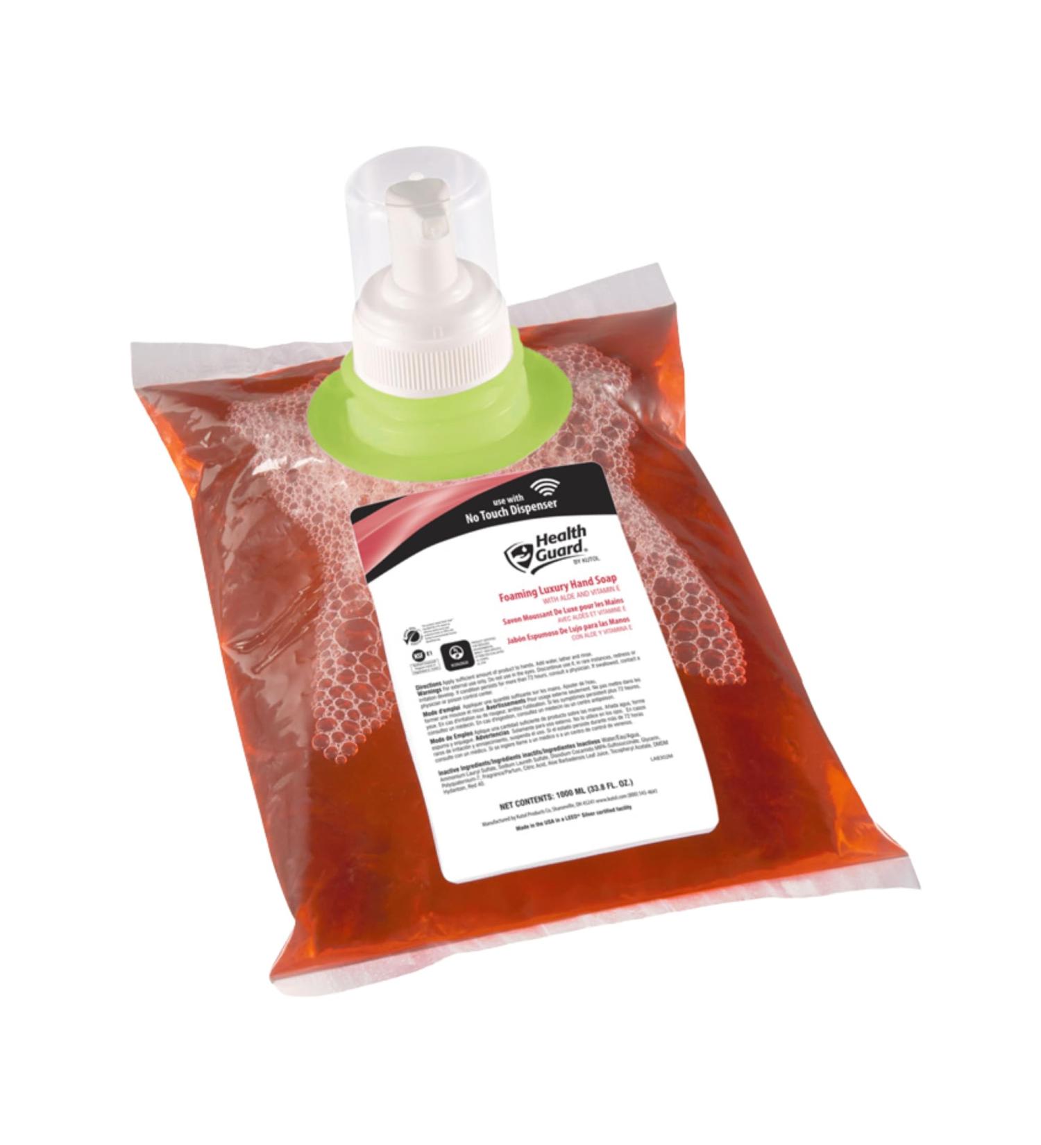 Health Guard 69044 Foaming Luxury Hand Soap 4/1000 mL Refill Bags Pink with Tropical Fragrance (Pack of 1) - Buy Online on GoSupps.com