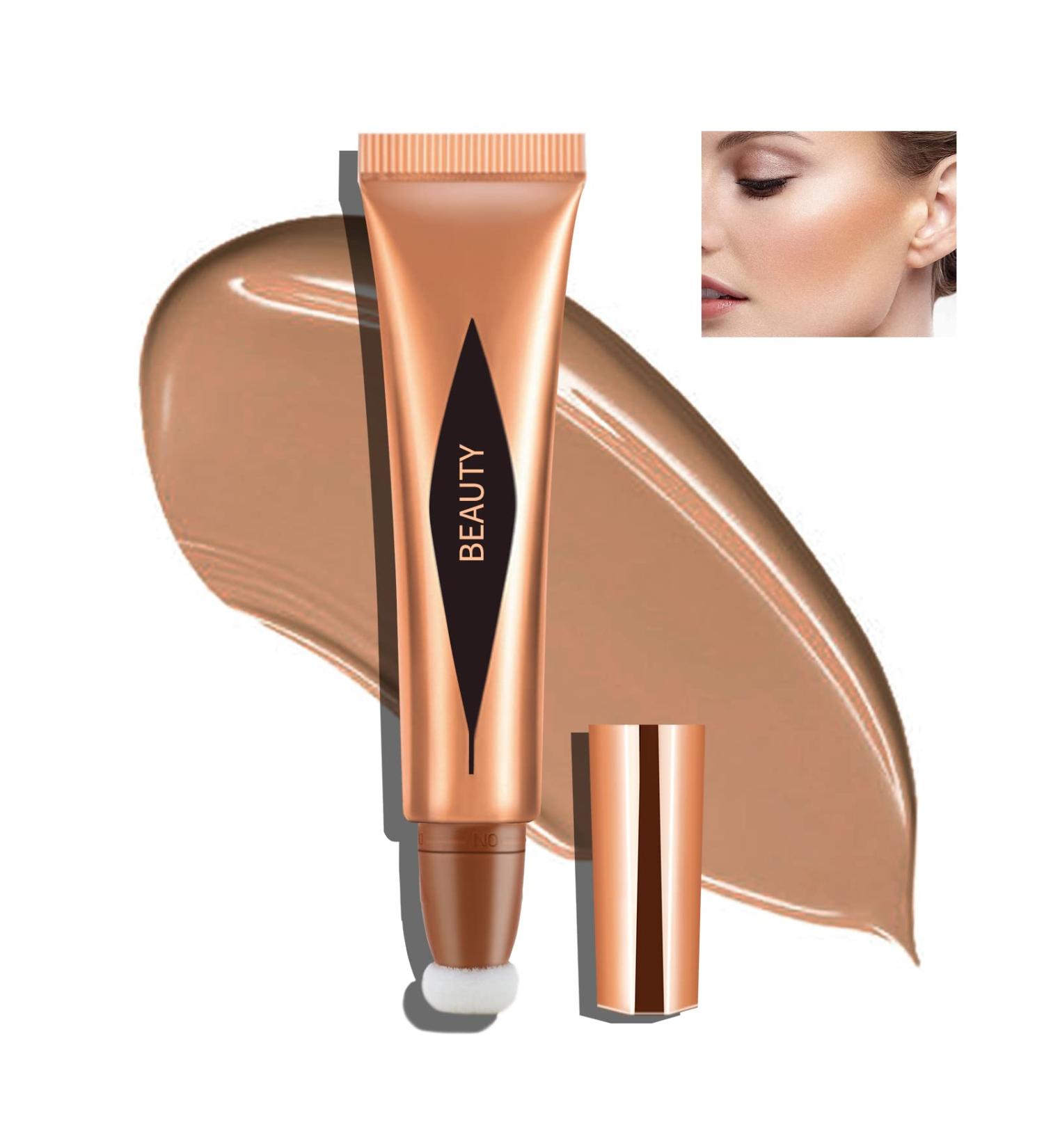 Boobeen Liquid Highlighter Contour Beauty Wand - Cream Bronzer Illuminator Stick with Cushion Applicator | 3D Face Makeup (06) - Buy Online on GoSupps.com