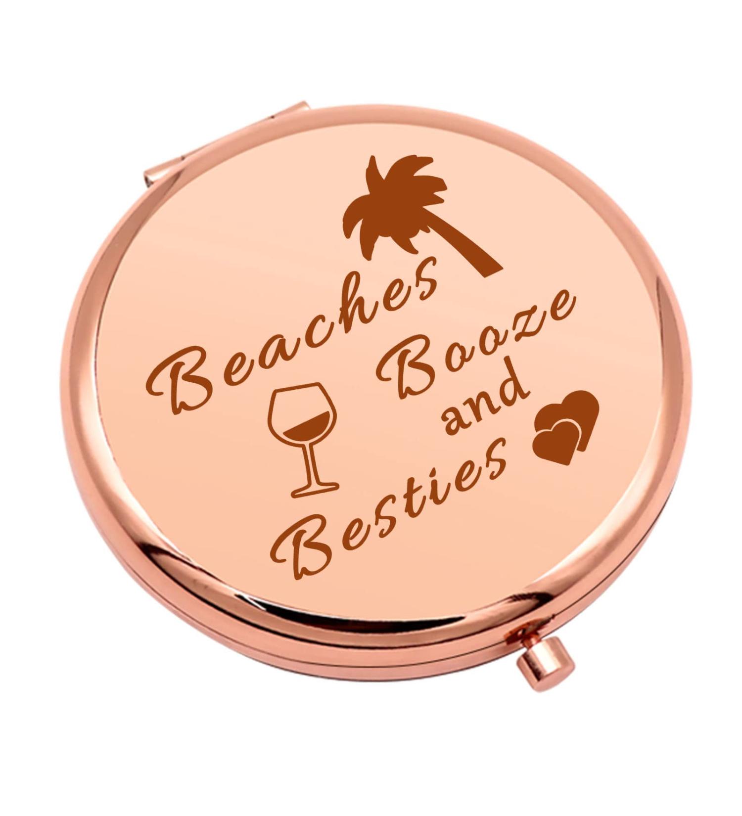 Girls Weekend Beach Lover Compact Makeup Mirror - Travel & Bachelorette Party Gift - Buy Online on GoSupps.com