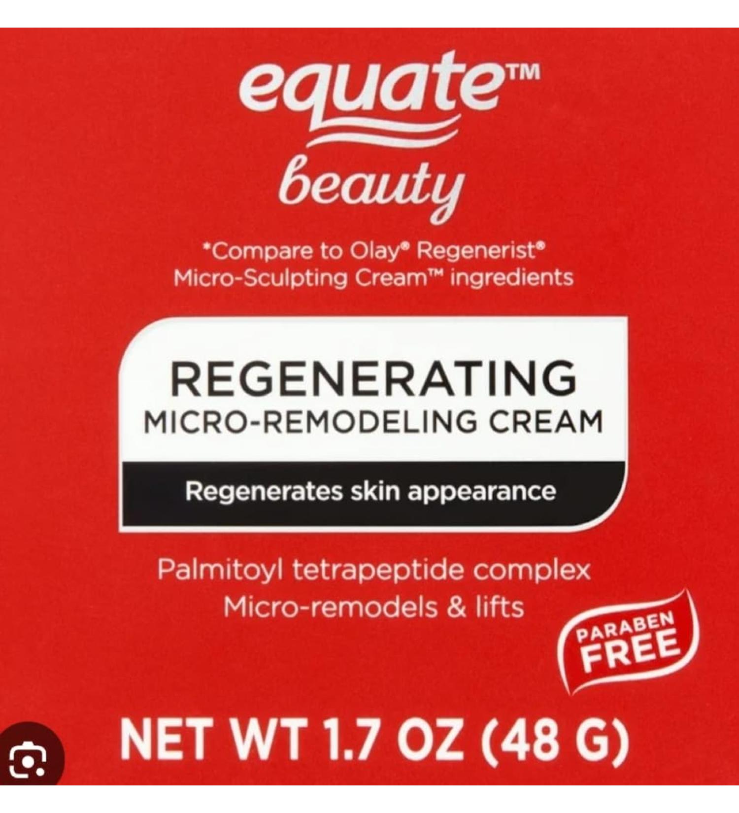 Equate Beauty Regenerating Micro-Remodeling Cream Paraben Free 1.7 oz