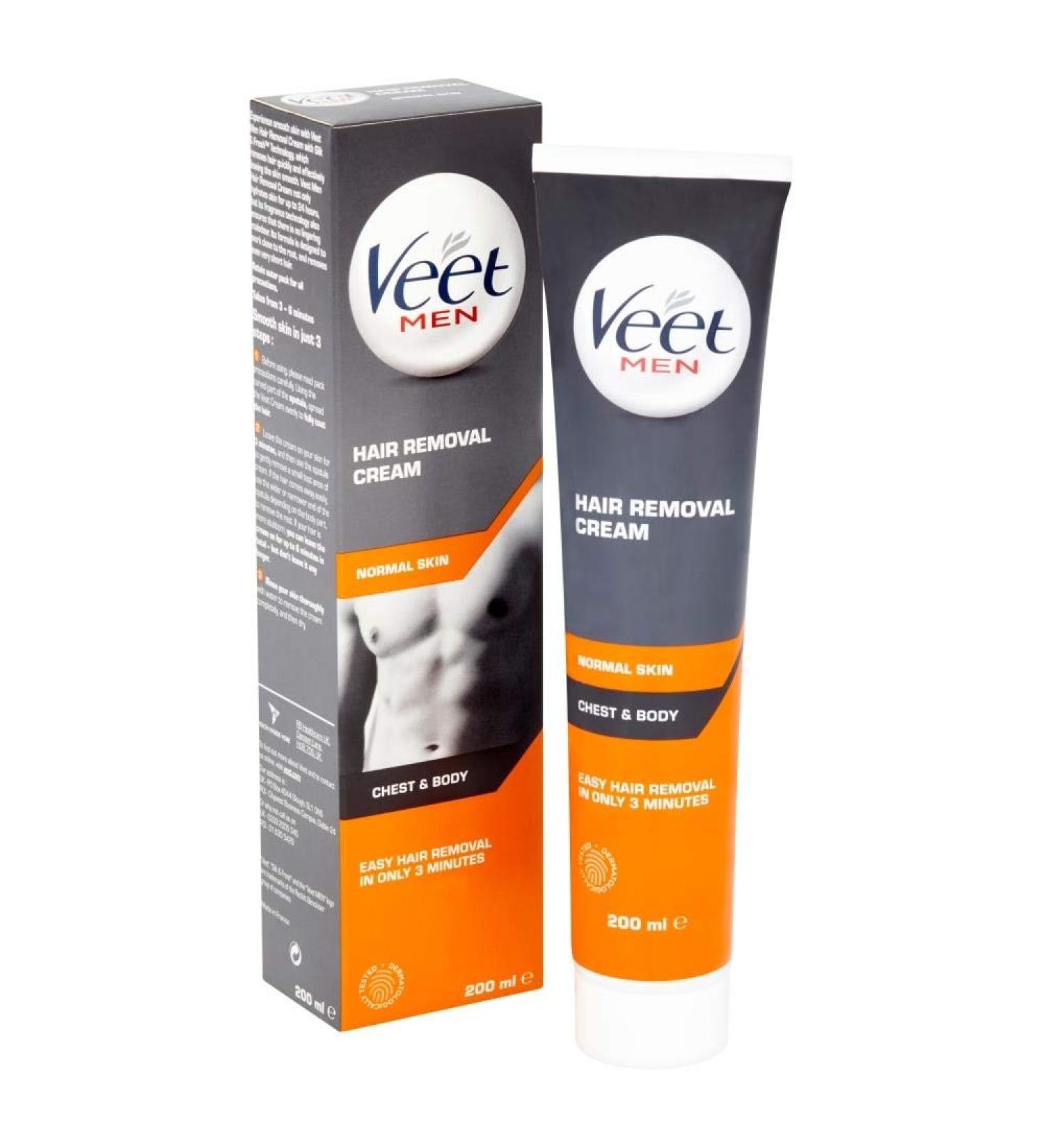 Veet Men Hair Removal Cream 200ml - Chest & Body Hair Remover - Buy Online on GoSupps.com
