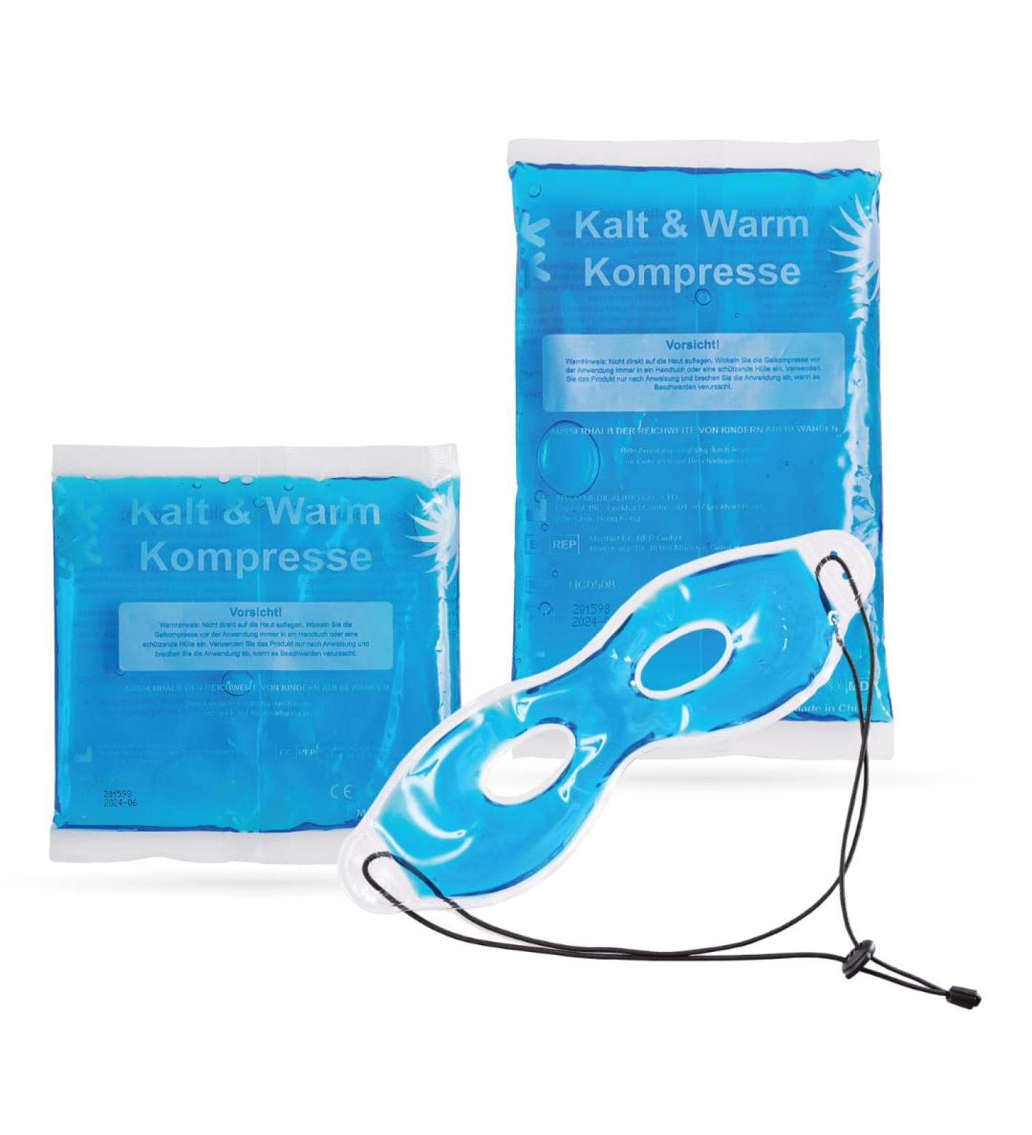 IEA Medical Cold Warm Compreting | 3 Set different sizes cooling packs for bruises insect bites and injuries |Eye mask |Reusable gel cooling cushion (3-series set mixing pack) 3 Set mixing pack Modern