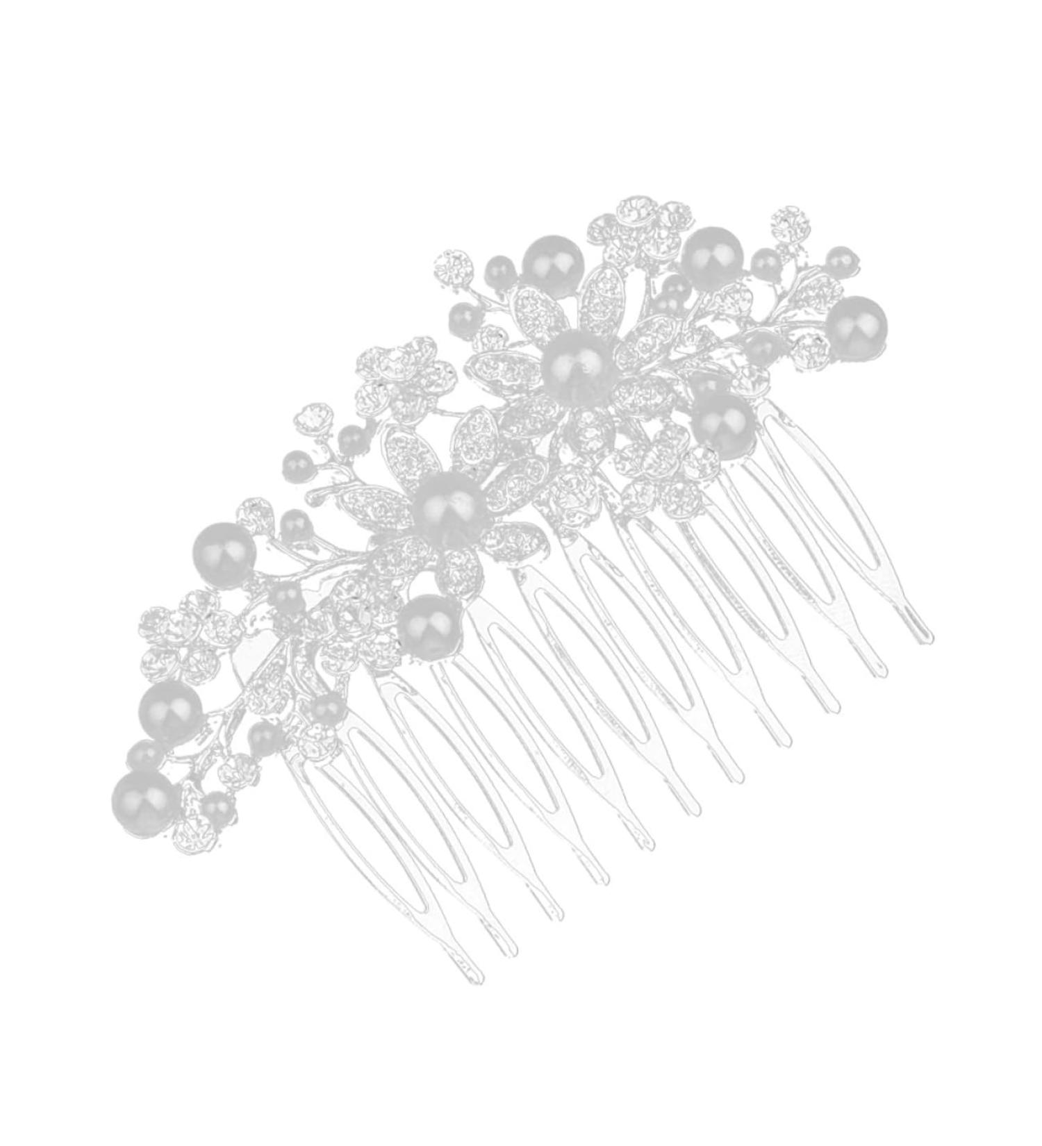 minkissy Bridal Hair Clip Womens Barrettes for Hair Women's Hair Accessories Pearl Hair Barrettes Women Hair Accessories Pearl Hair Pin Bride Hair Clip Women Hair Comb Miss Makeup Crown - Buy Online on GoSupps.com