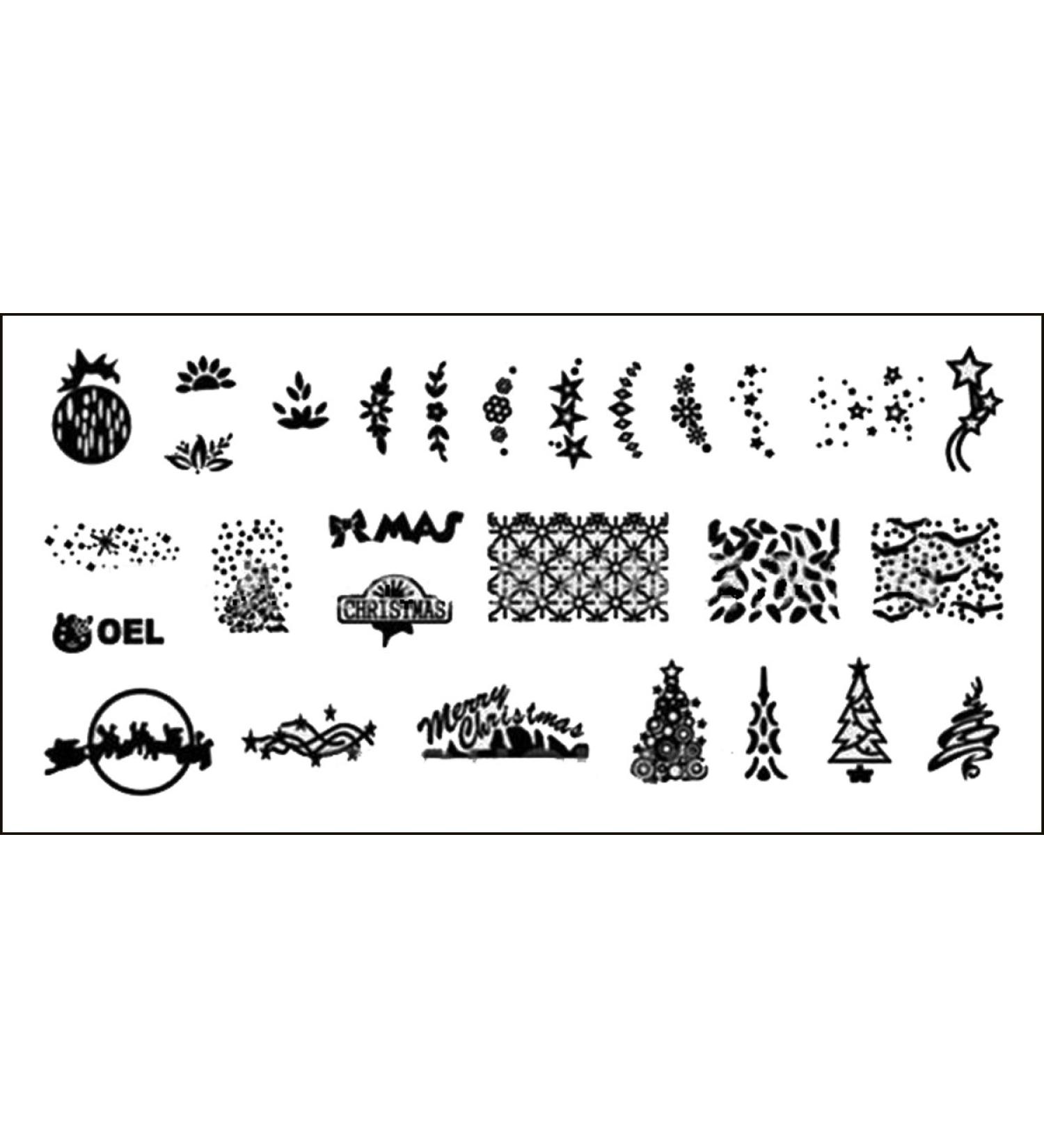 Stamping stencil plate Christmas X-mas frost flower Santa Claus XLR02 nail art nail design