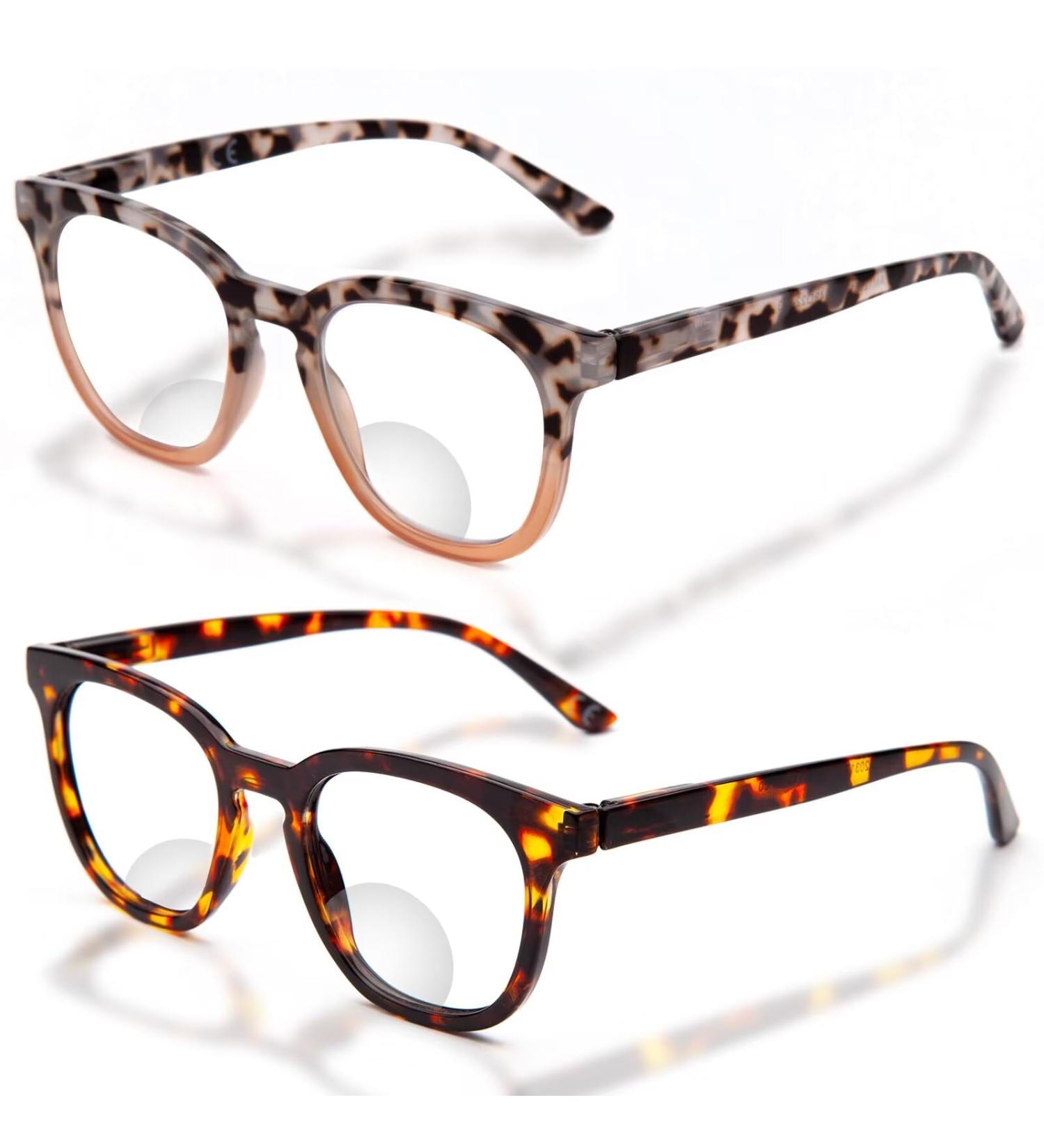 LianSan Bifocal Reading Glasses for Women - Stylish Top Clear Blue Light Blocking Readers Pink Tortoise Spring Hinge - 1.50 Magnification - Buy Online on GoSupps.com
