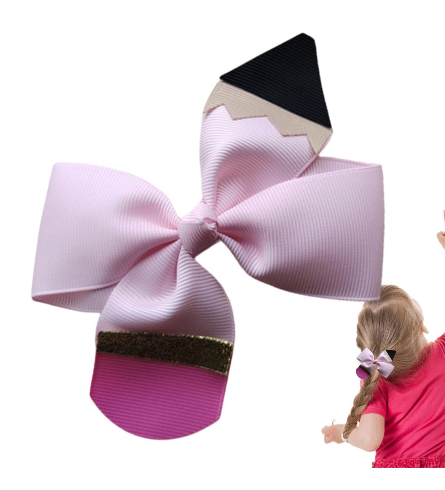 Pencil Pinwheel Bows Clips | Colorful Grosgrain Ribbon Bows for Kindergarten | Boutique Bow Alligator Clips School Girls Hair Bows Grosgrain Bows Hair Clips for First Day of School Frifer - Buy Online on GoSupps.com