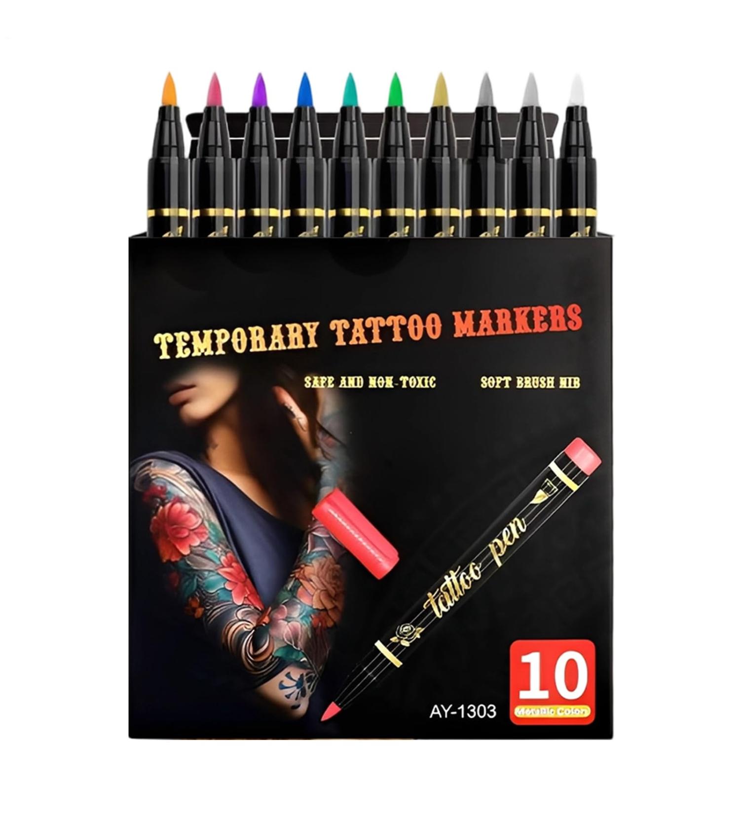 Body markers washable glitter kit 1 set of face painting pens cosmetic skin stencils colorful creative markers for children teens women men parties - Buy Online on GoSupps.com