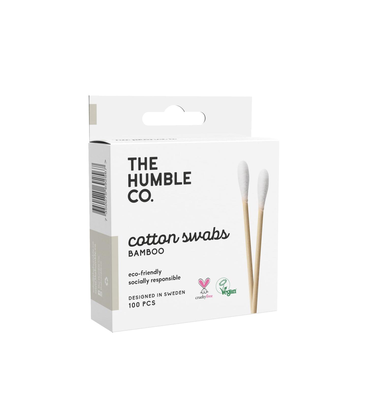 Humble Co. Biodegradable Cotton Swabs - White Plastic-Free Vegan | Eco-Friendly Ear & Makeup Care (10 x 100) - Buy Online on GoSupps.com