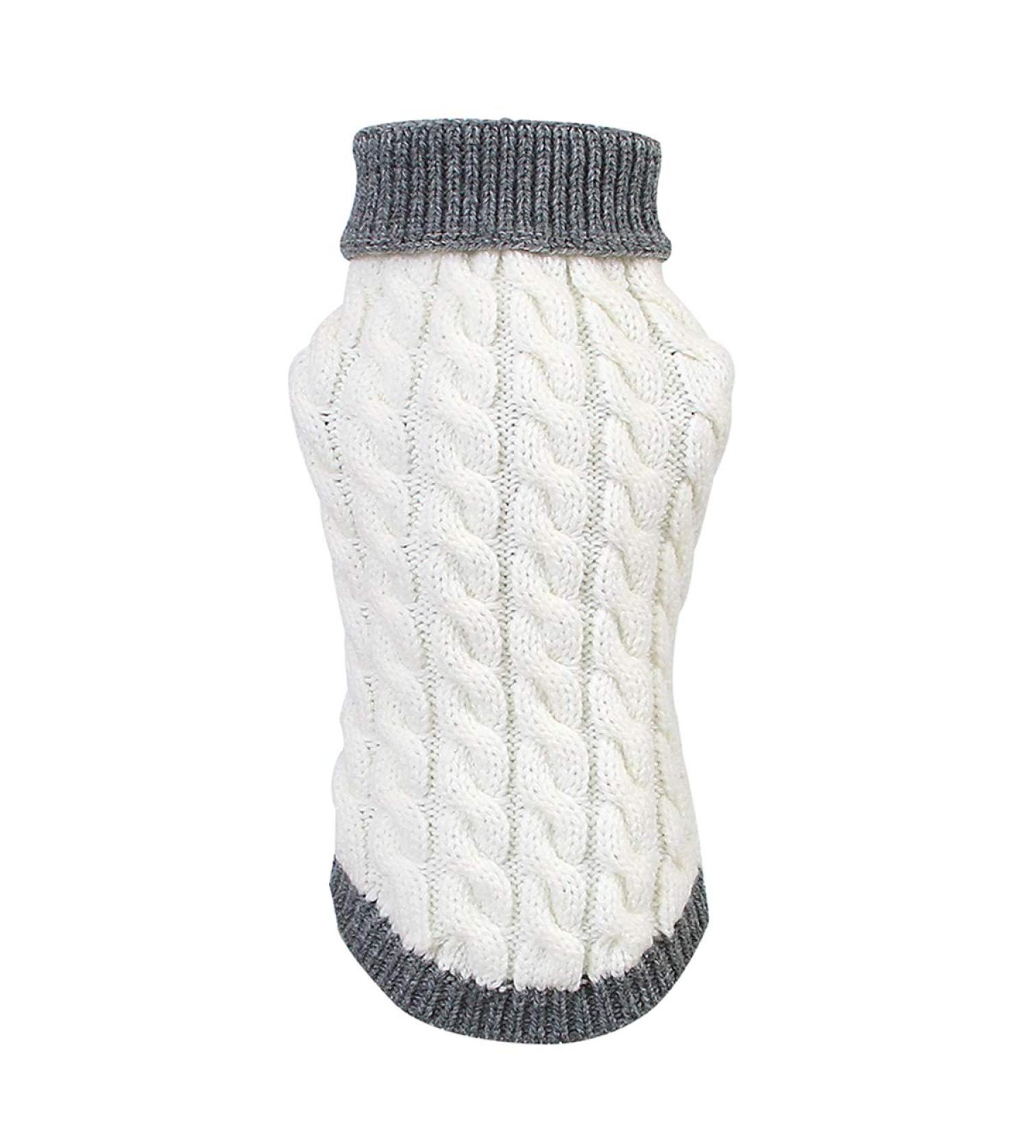 Petyoung Dog Sweater Vest | Warm Knitting Coat for Small & Medium Dogs | XL Beige Winter Pet Clothes - Buy Online on GoSupps.com