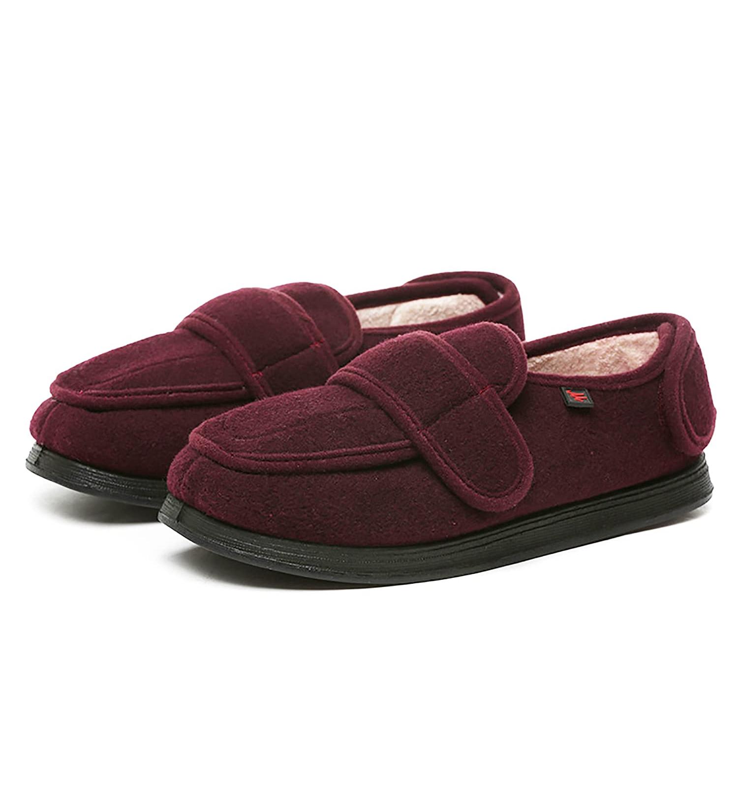 ZJING Women's Warm Wide Diabetic Shoes - Adjustable Closures for Arthritis, Edema, Swollen Feet - Size 8.5 Red Plus Velvet - Buy Online on GoSupps.com