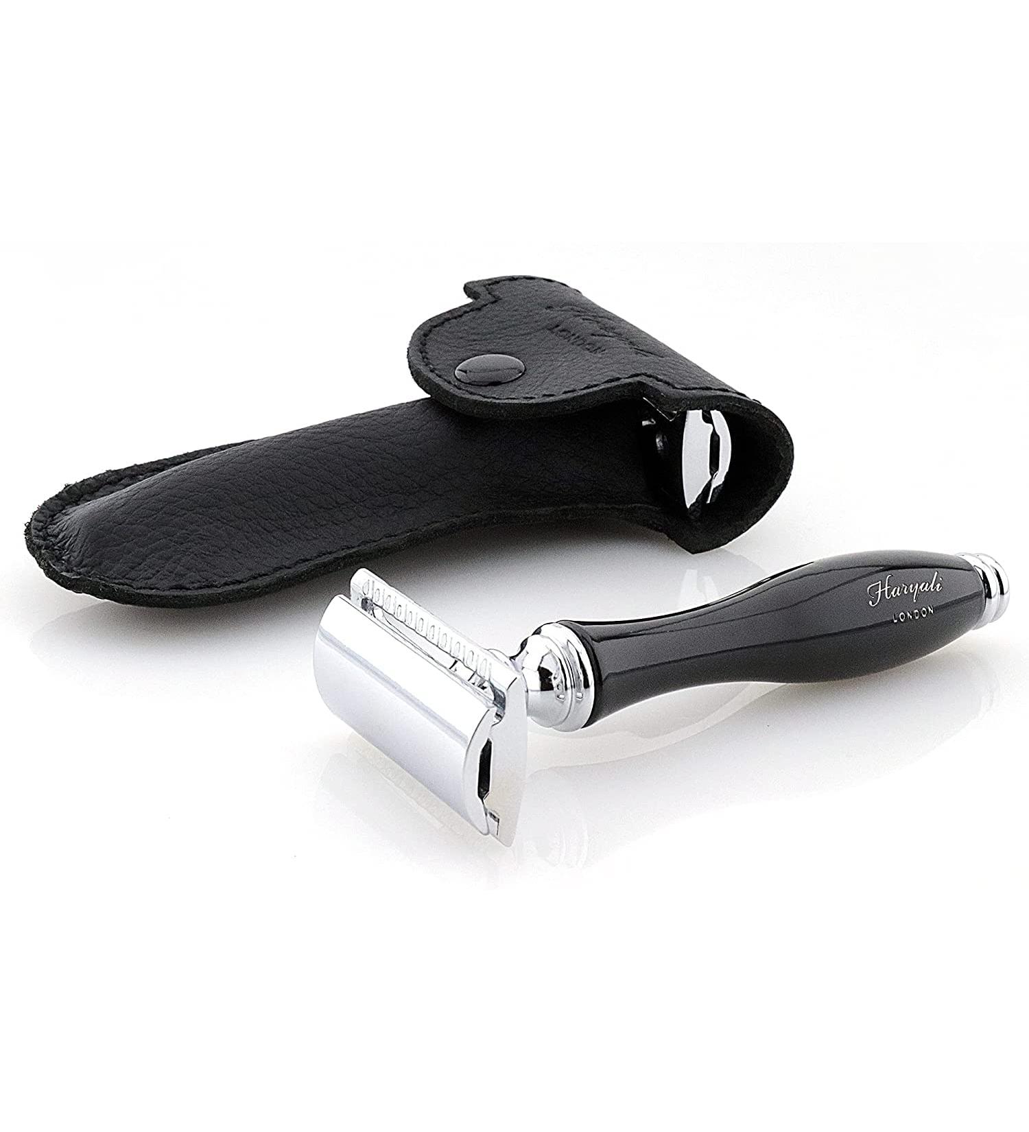 Classic Safety Razor - Double Edge Barber Razor with Free Leather Shaving Case | International Shipping Available - Buy Online on GoSupps.com