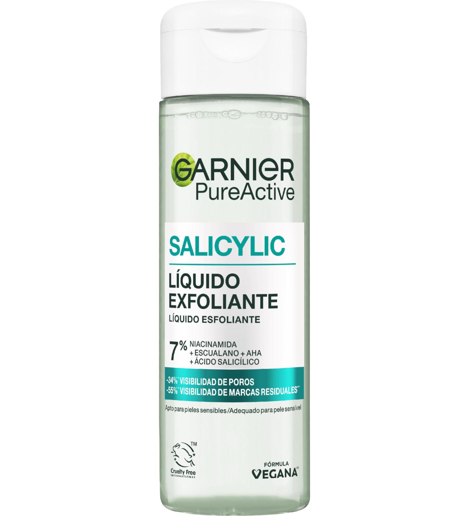 GARNIER Pure Active Salicylique Liquide exfoliant anti-imperfections R duit la visibilit des pores de 34 % Convient aux peaux sensibles 120 ml - Buy Online on GoSupps.com