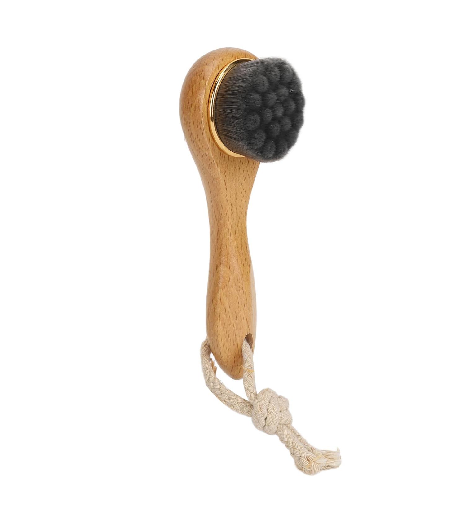 Facial Cleansing Brush Exfoliating Wooden Handle Ultra Soft Bristles Facial Exfoliating Brush Face Wash Scrub Exfoliator Brush for All Skin Types - Buy Online on GoSupps.com