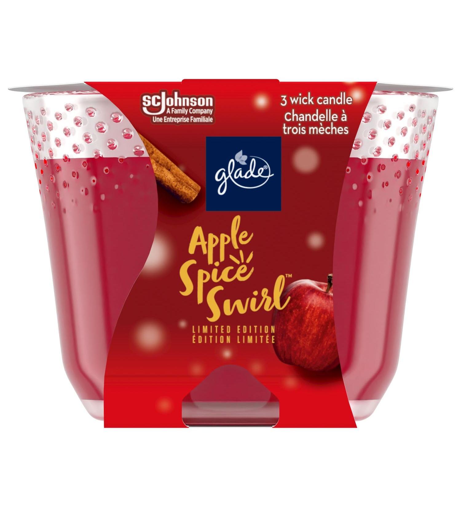 Glade Scented Candle Apple Cinnamon Limited Edition 3-Wick Candle Air Freshener Infused with Essential Oils for Home Fragrance 1 Count (Packaging May Vary) - Buy Online on GoSupps.com