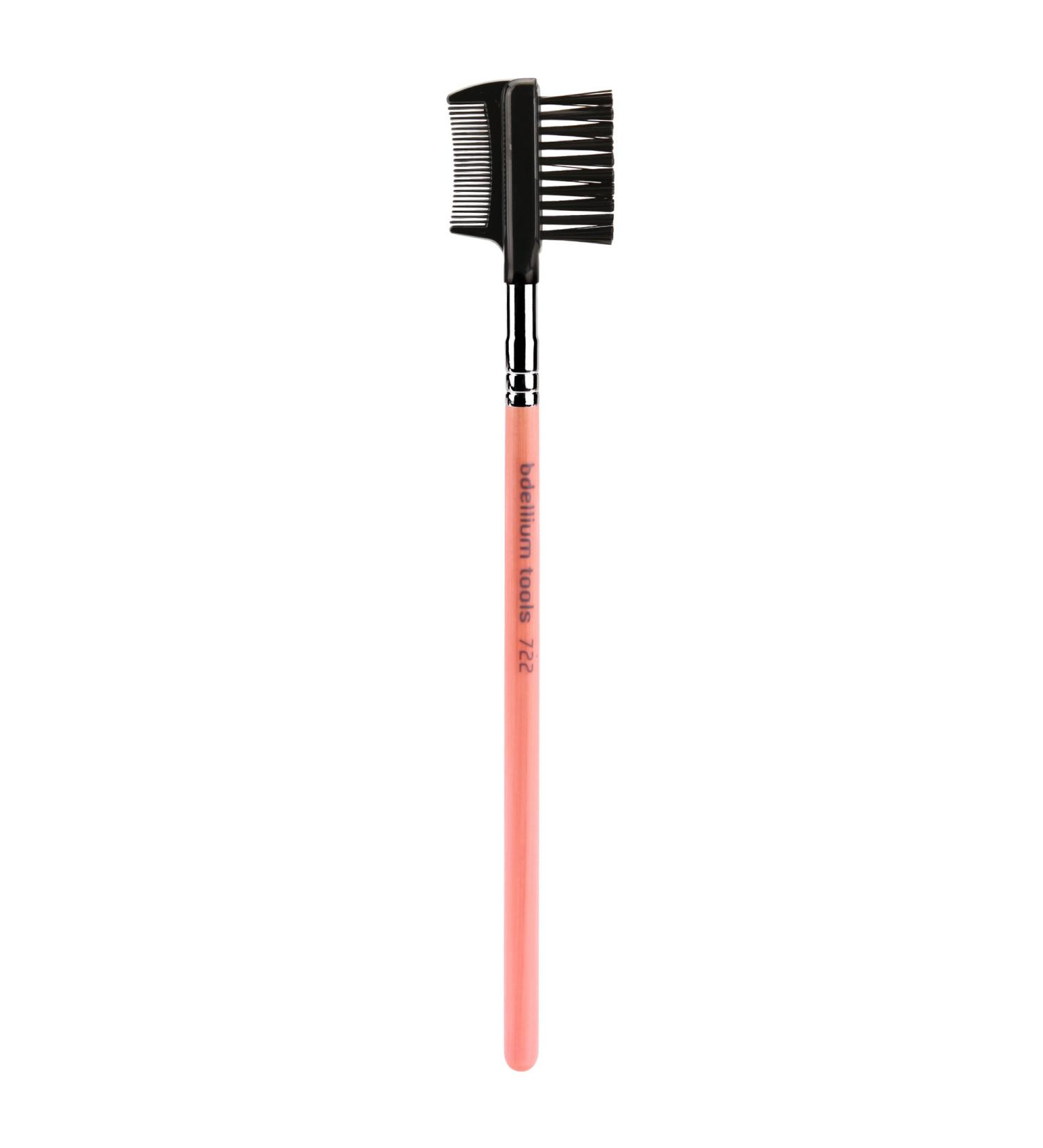 Bdellium Tools Pink Bambu 722 Comb/Brow Brush - Professional Makeup Brush with Soft Synthetic Fibers for Prep Brows & Eyelashes - International Shipping - Buy Online on GoSupps.com