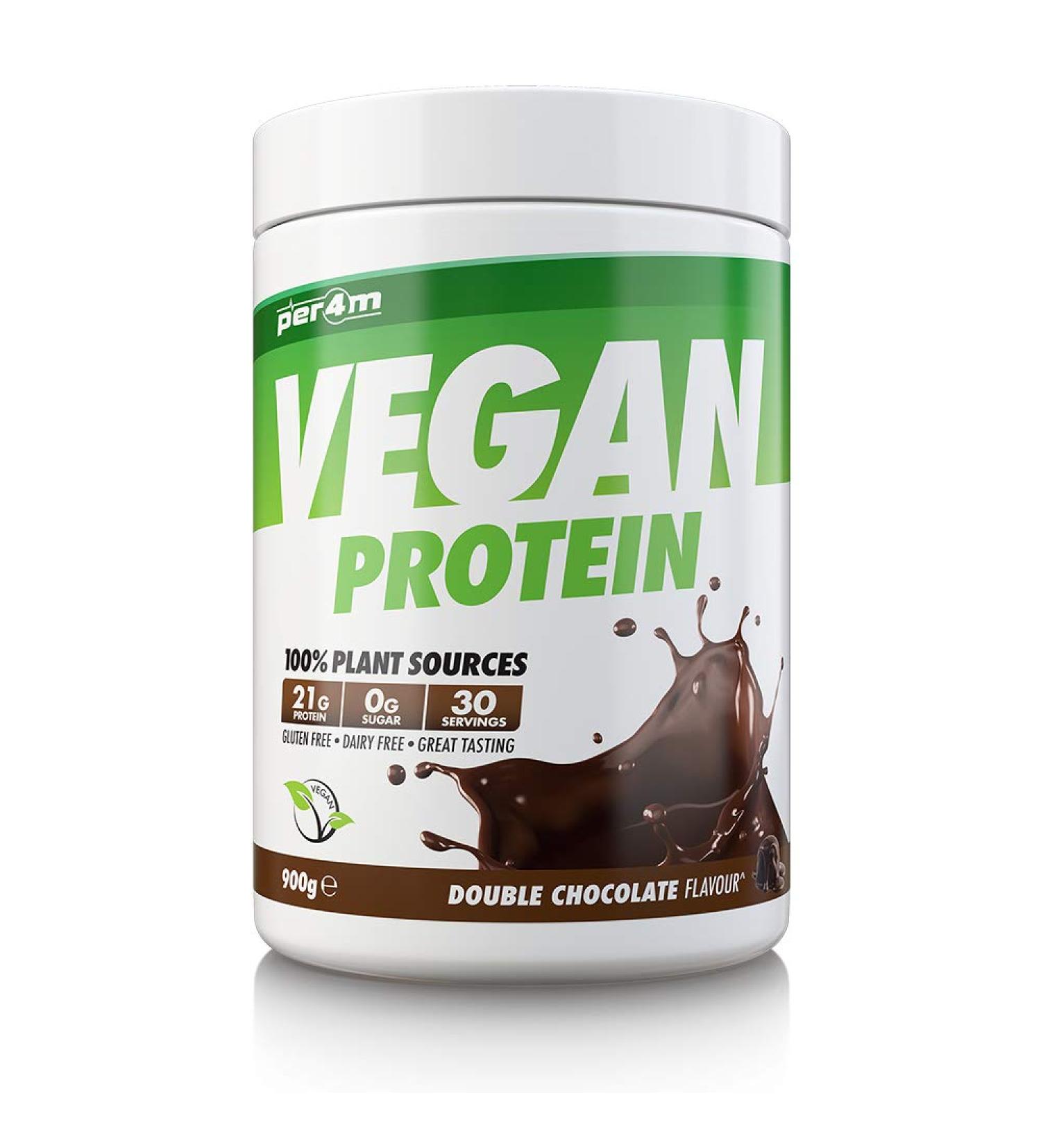 Per4m PLANT Protein Matrix | 30 Servings of High Protein | Plant Shake with Amino Acids | for Optimal Nutrition When Training | Low Sugar Gym Supplements (Double Chocolate 900g)