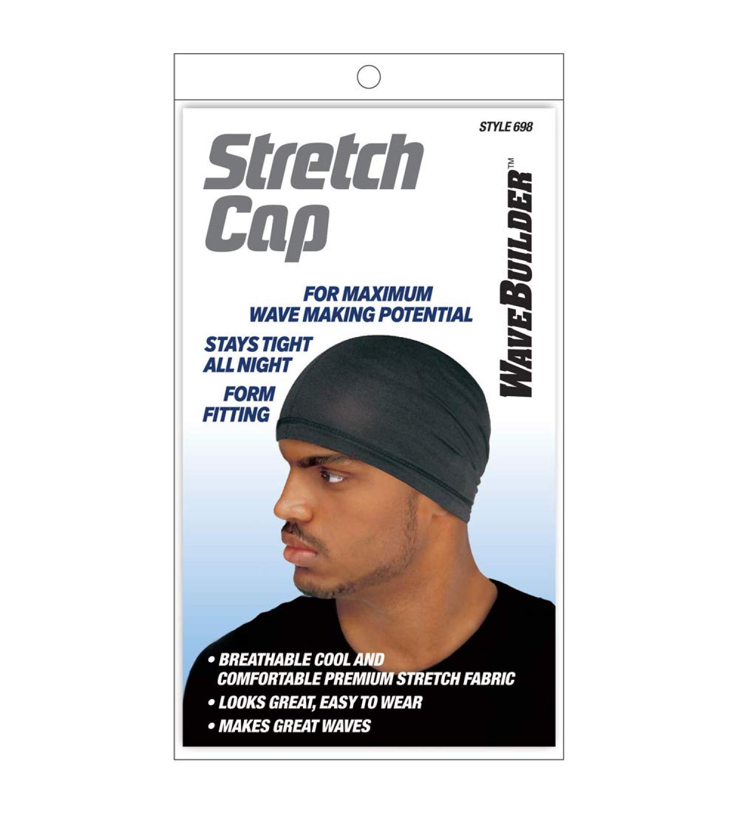 WaveBuilder Stretch Cap - Black | Premium Quality Wave Cap - Buy Online on GoSupps.com